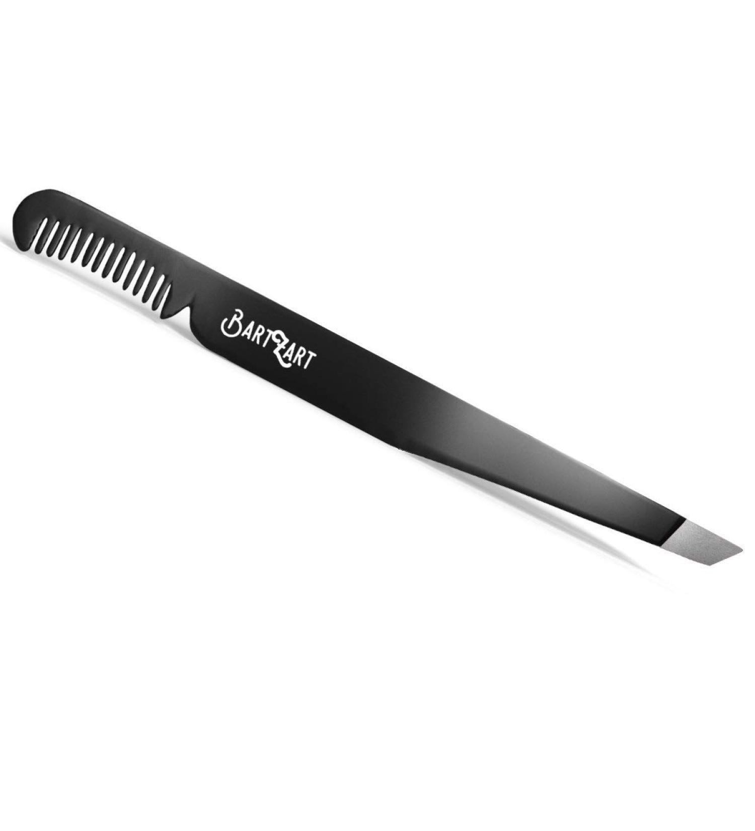Professional Bartzart Eyebrow Tweezers with Comb | Stainless Steel 1-Piece Eyebrow Tweezers for Precision Plucking - International Shipping Available - Buy Online on GoSupps.com