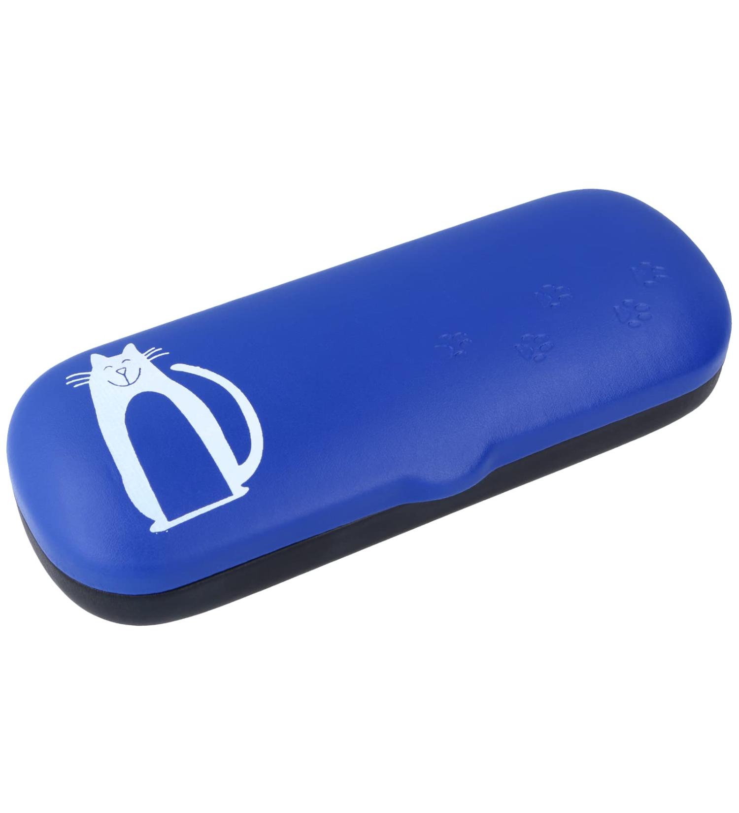 MAUNZI beautiful glasses case for children and adults | Glasses case with cat paws (blue)