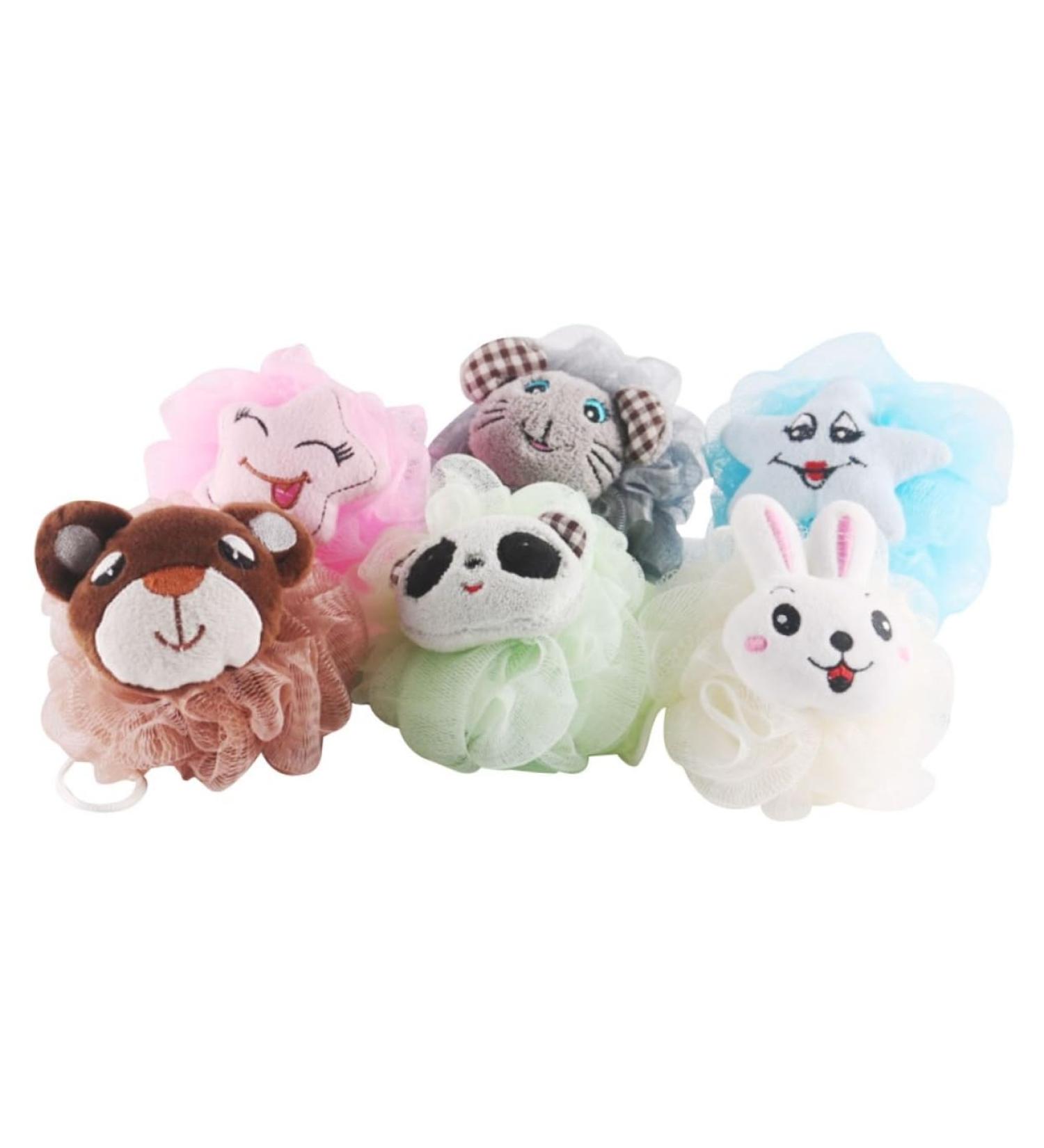 6pcs Slack Pouf Shower Ball - Exfoliating Loofah & Back Scrubber | Premium Bath Sponge Set for Ultimate Skin Care - Buy Online on GoSupps.com