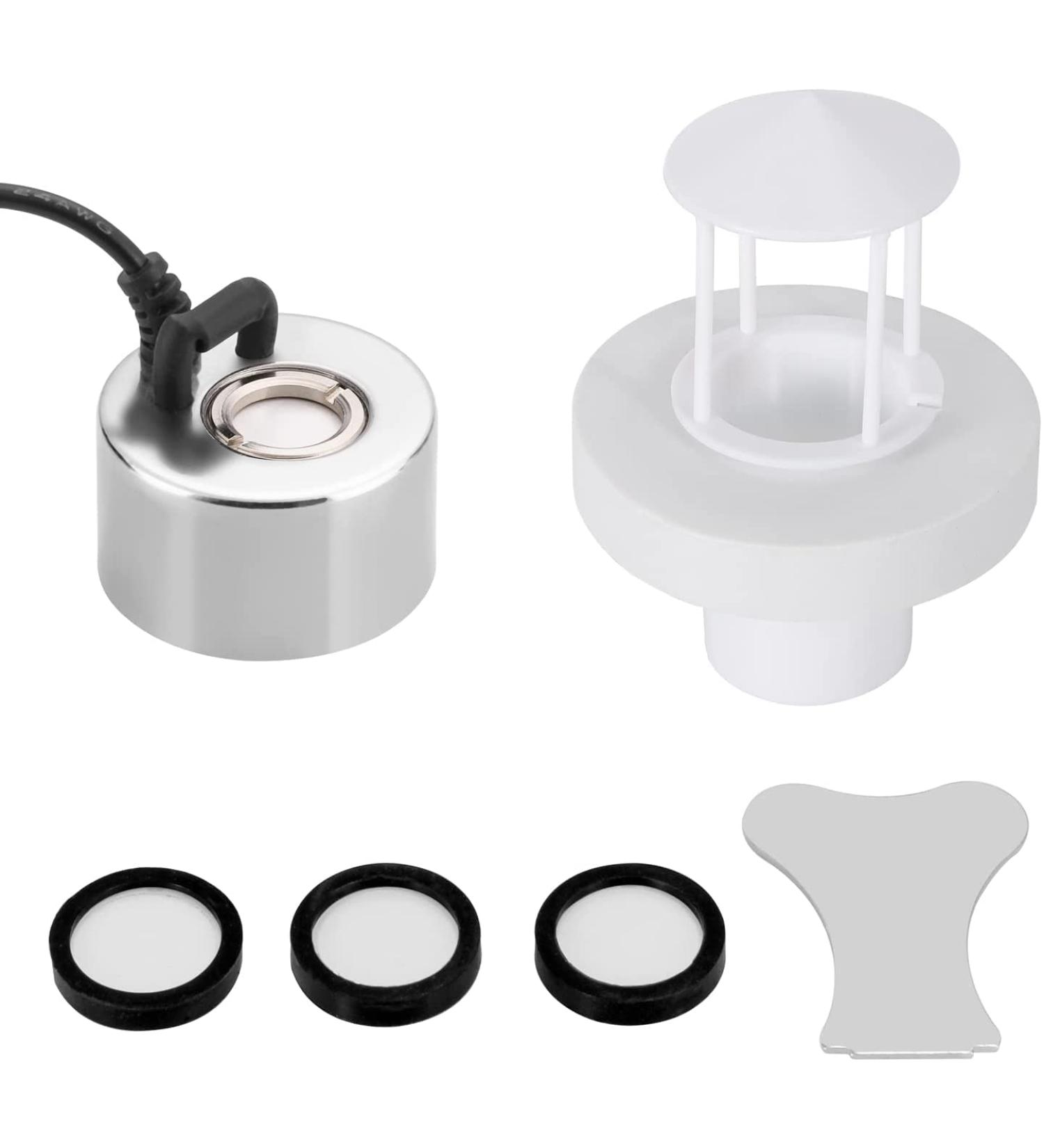350ml/H Ultrasonic Pond Fogger Mist Maker Set - Mini Metal Atomizer with Water Splash Guard & Float for Fountain Pond - UK Plug - Buy Online on GoSupps.com