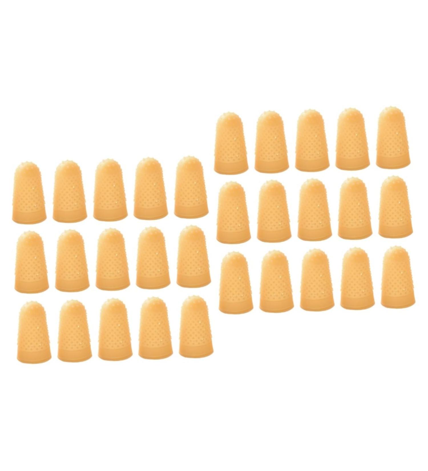 FRCOLOR 50 Pcs Anti-Static Rubber Finger Cots - Pockmarked Finger Covers for Enhanced Grip & Protection - Yellow Fingertips - Buy Online on GoSupps.com