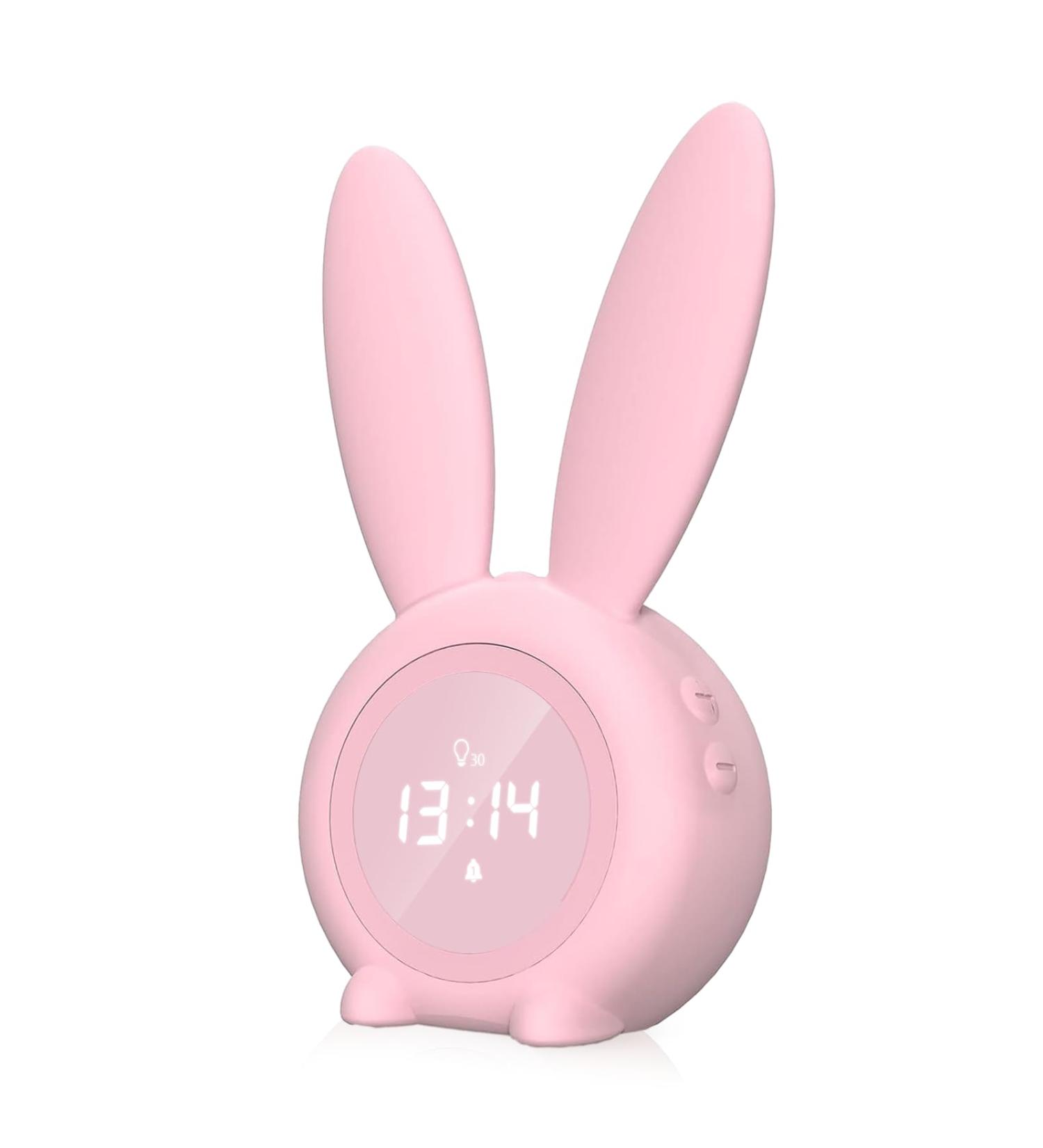 Buy MIIKUU Cute Rabbit Digital Alarm Clock for Kids | Creative Bedside Lamp & Snooze Function | Perfect for Girls & Boys - Pink A-Rosa - Buy Online on GoSupps.com