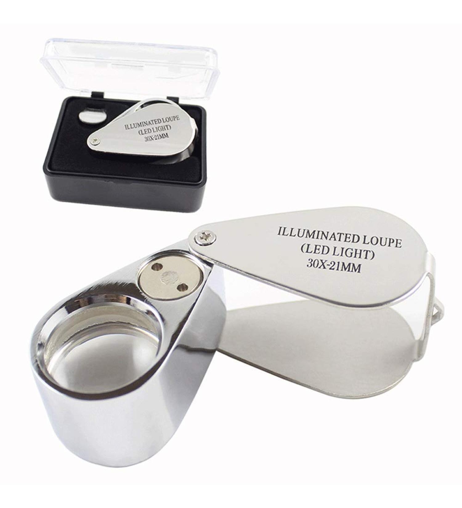 Handheld Magnifying Glass 30X Folding HD with Light Magnifying Glass Magnifiers - Buy Online on GoSupps.com