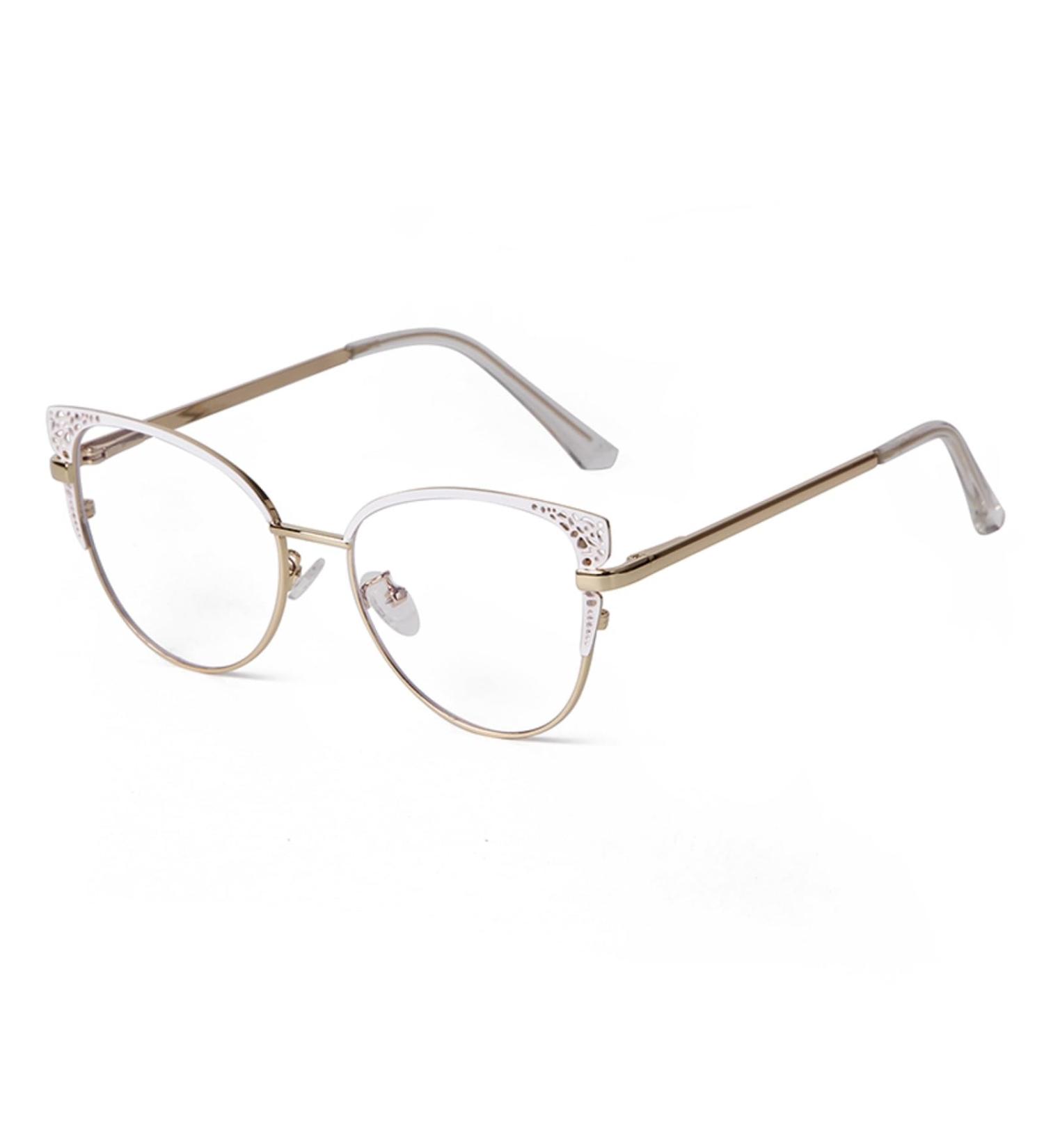 Shop ADEWU Cat Eye Glasses for Women - Chic White Blue Light Filter Frames | No Prescription Needed - Buy Online on GoSupps.com