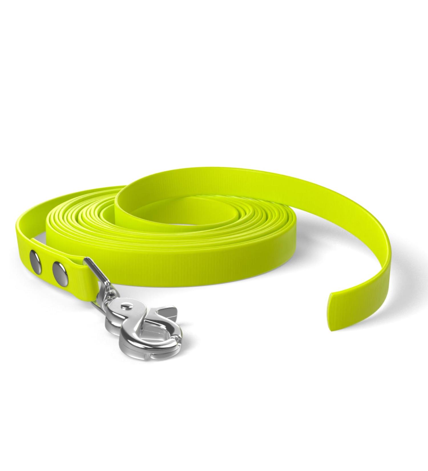 5m Neon Yellow Dog Leash with Carabiner - Durable Water & Dirt Repellent for Strong Dogs - International Shipping Available - Buy Online on GoSupps.com