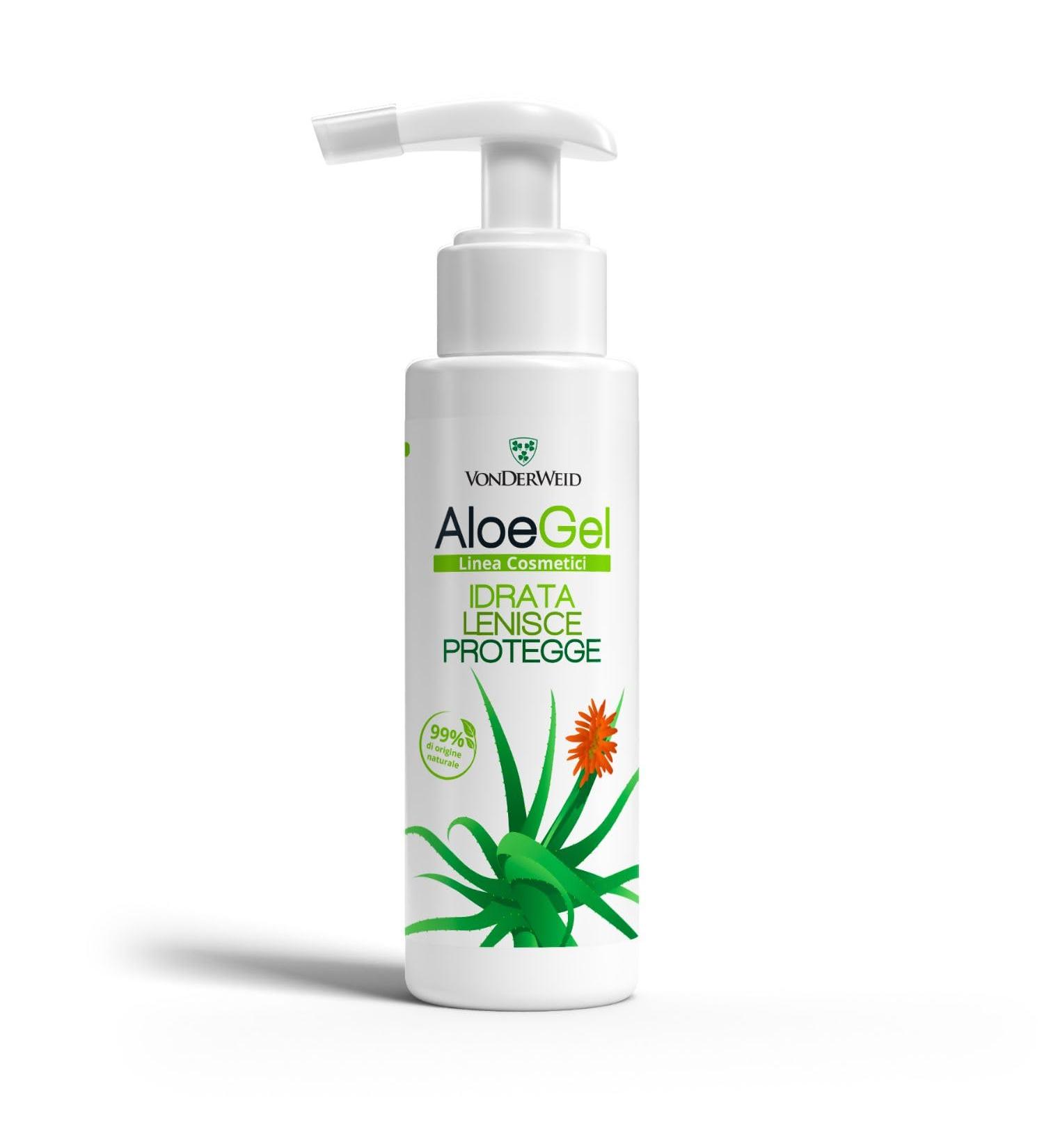  VONDERWEID AloeGel - Pure Aloe Vera Gel + Aloe Arborescens Gel | Soothing moisturizing and protective gel from Italian aloe plants | Pure unpasteurized aloe gel | 100 ml - Buy Online on GoSupps.com
