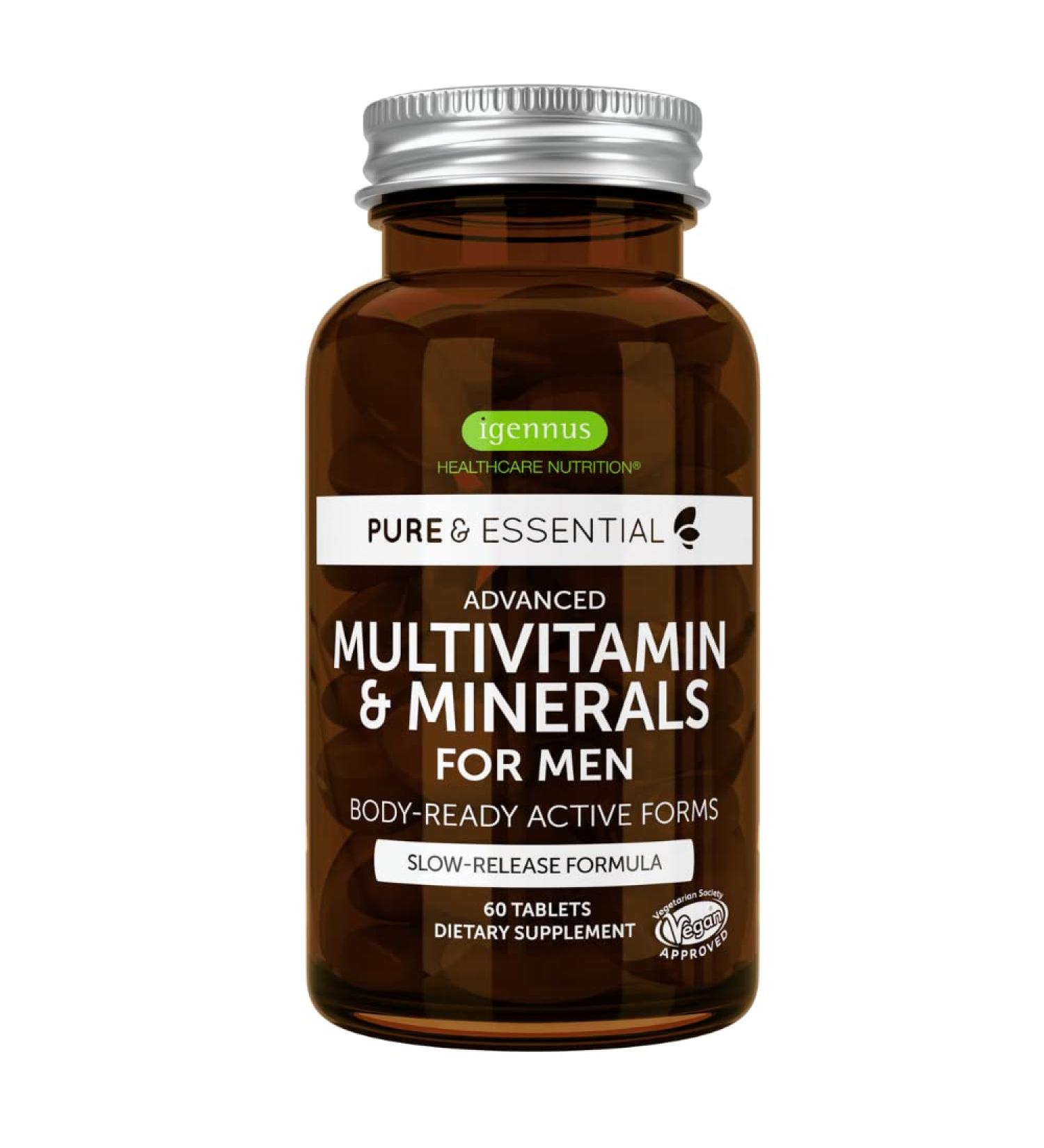 Men's Methylated B-Vitamin Multivitamin - Vegan & Clean Label Formula for Daily Energy & Immunity Support - 60 Count - Buy Online on GoSupps.com