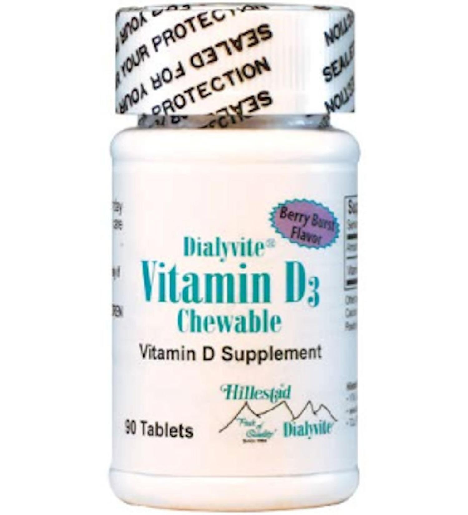Dialyvite - Vitamin D3 Chewable Supplement (2 000 IU) - 90 Tablets