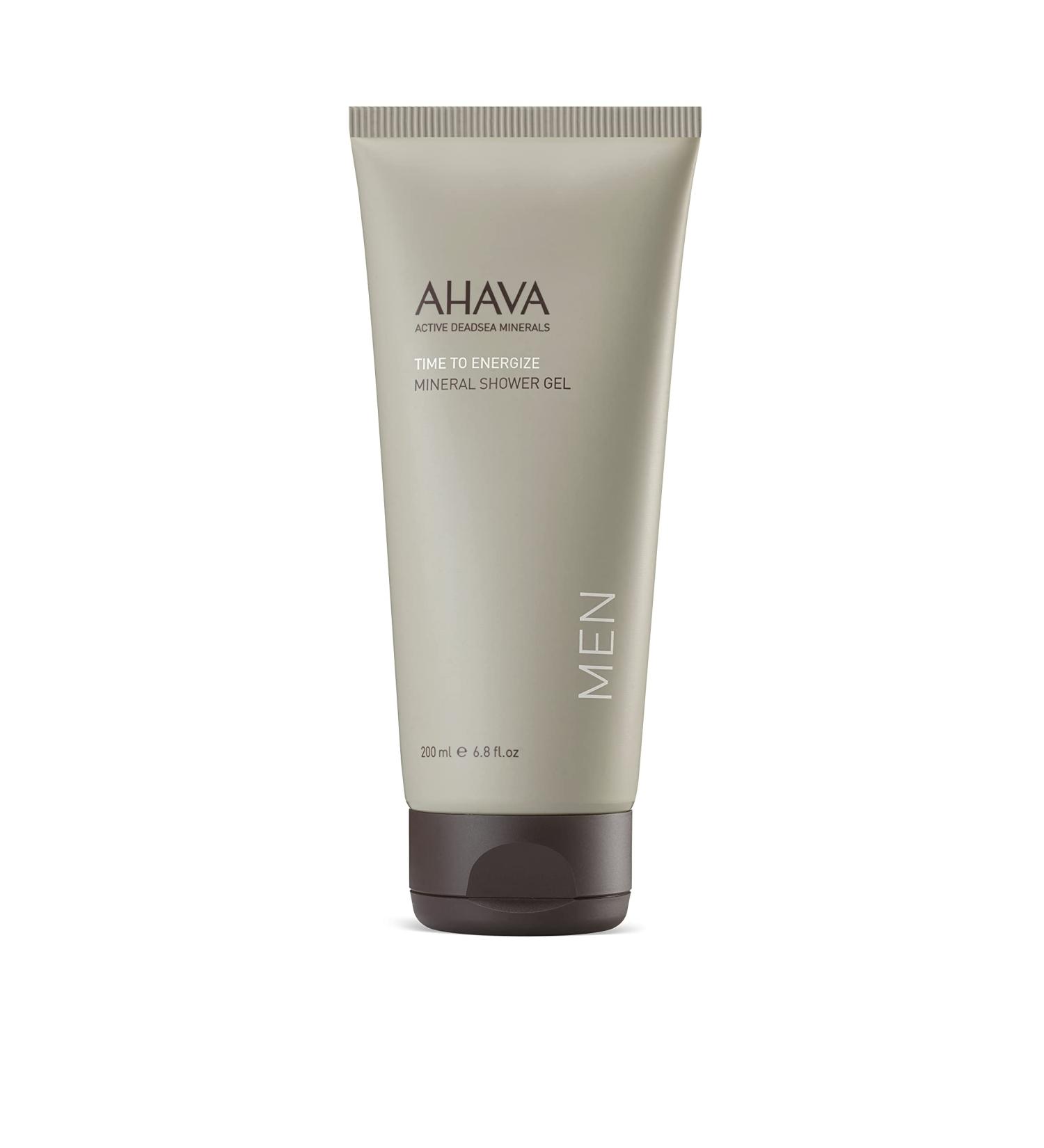 AHAVA Time To Energize Men's Mineral Shower Gel | Refreshing & Soothing Cleanser with Osmoter Aloe Vera Allantoin | 6.8 Fl Oz - Energizing Skin Care for Men - Buy Online on GoSupps.com
