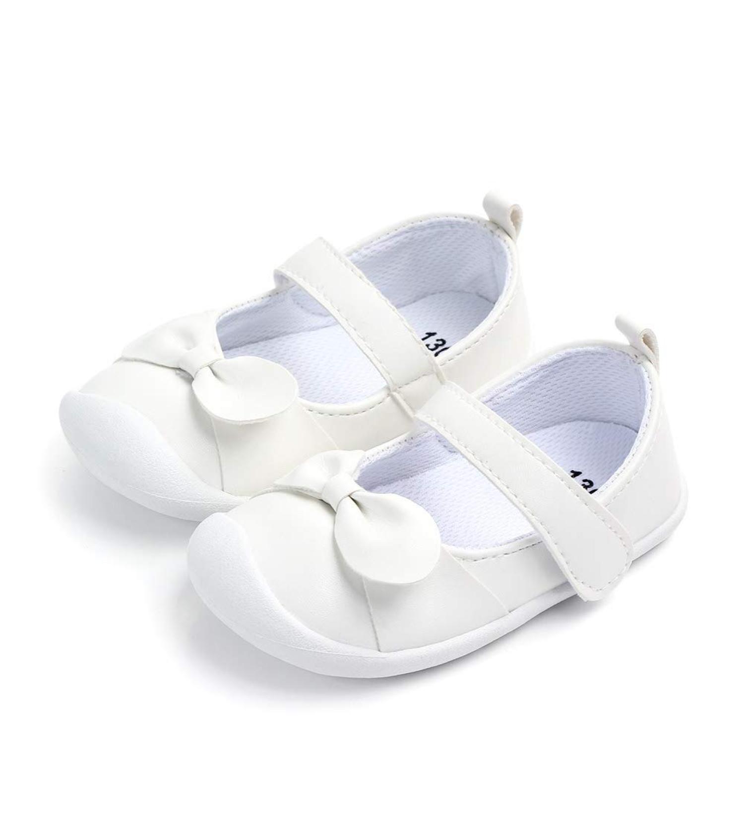 LACOFIA Baby Girls Mary Jane Flats | Infant Anti-Slip First Walking Shoes | Size 4 UK Child | White - Buy Online on GoSupps.com