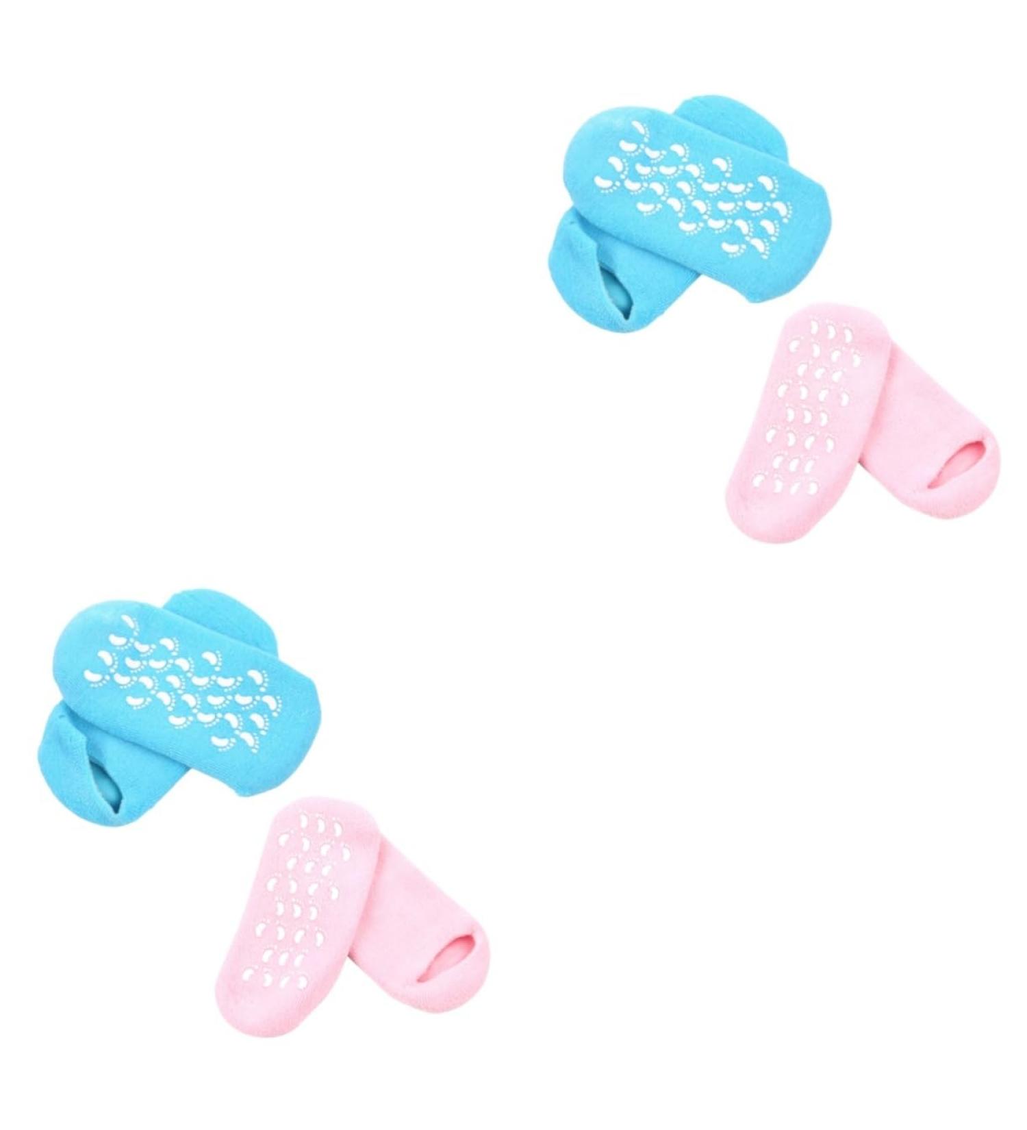 DOITOOL 4 Pairs Moisture Socks Gold Ponytail Holder Lotion Sock Womens Socks Silicone Socks Tiaras for Moisturising Socks Foot Care Booties Silicone Gel Socks Moisturizing - Buy Online on GoSupps.com