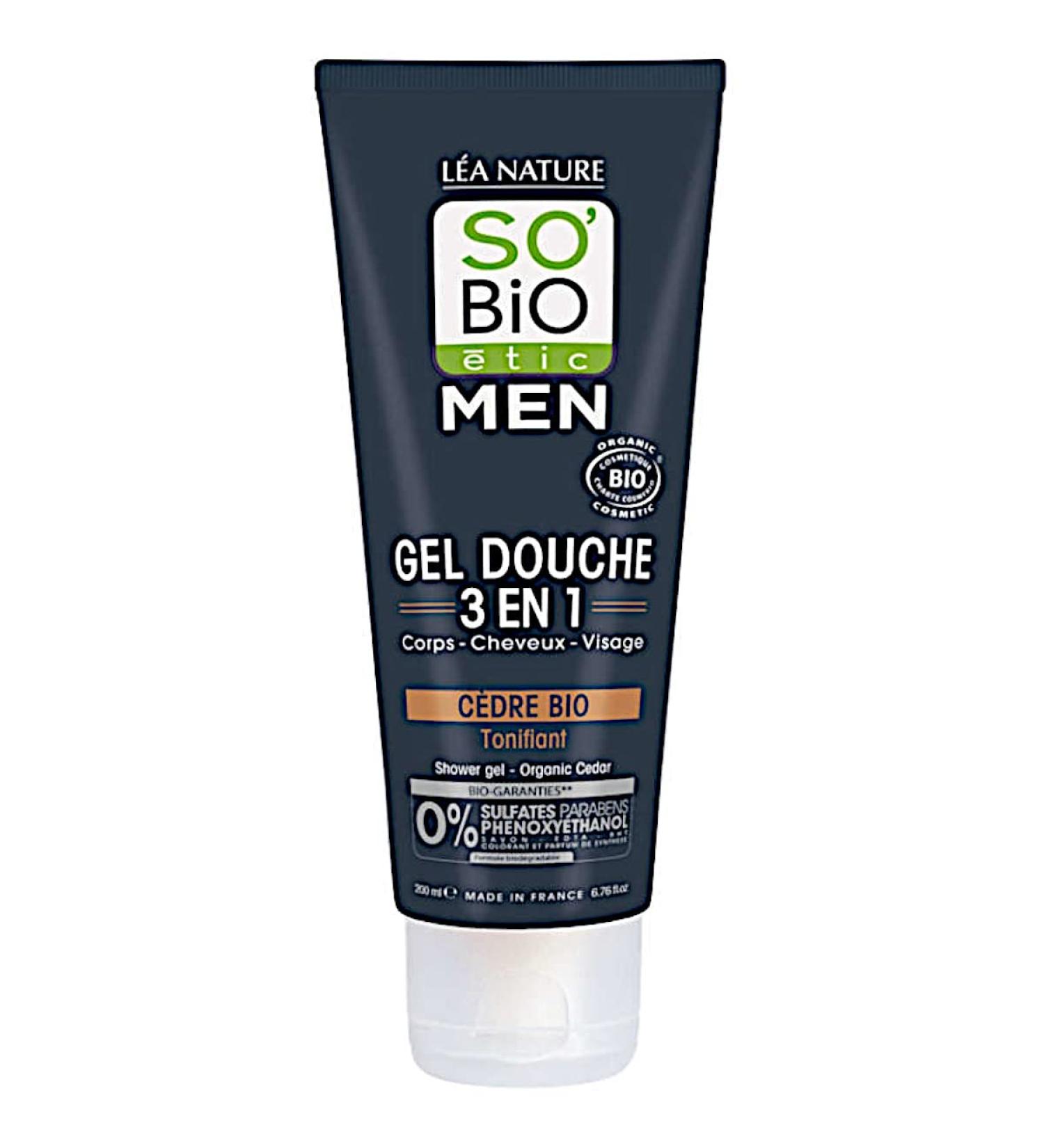  So'Bio tic So'Bio tic Men 3 in 1 Shower Gel Organic Cedar 200 ml - Buy Online on GoSupps.com