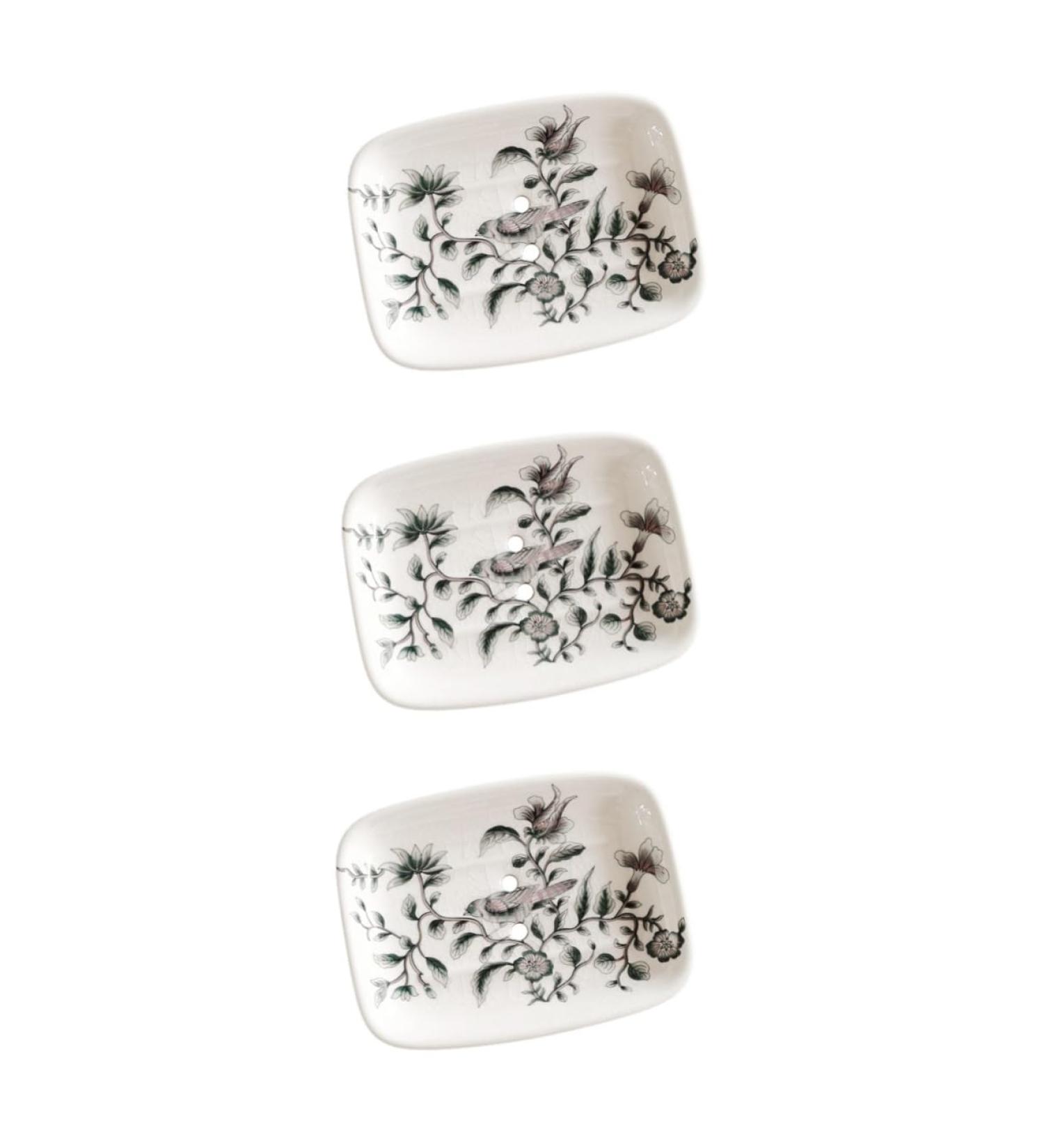 Amosfun 3pcs Ceramic Hand-painted Soap Dish Soap Holder Tank Storage Organizer Soap Container Soap Stand Soap Dishes for Bathroom Creative Soap Dish Bathroom Soap Dish White Ceramics Tray - Buy Online on GoSupps.com