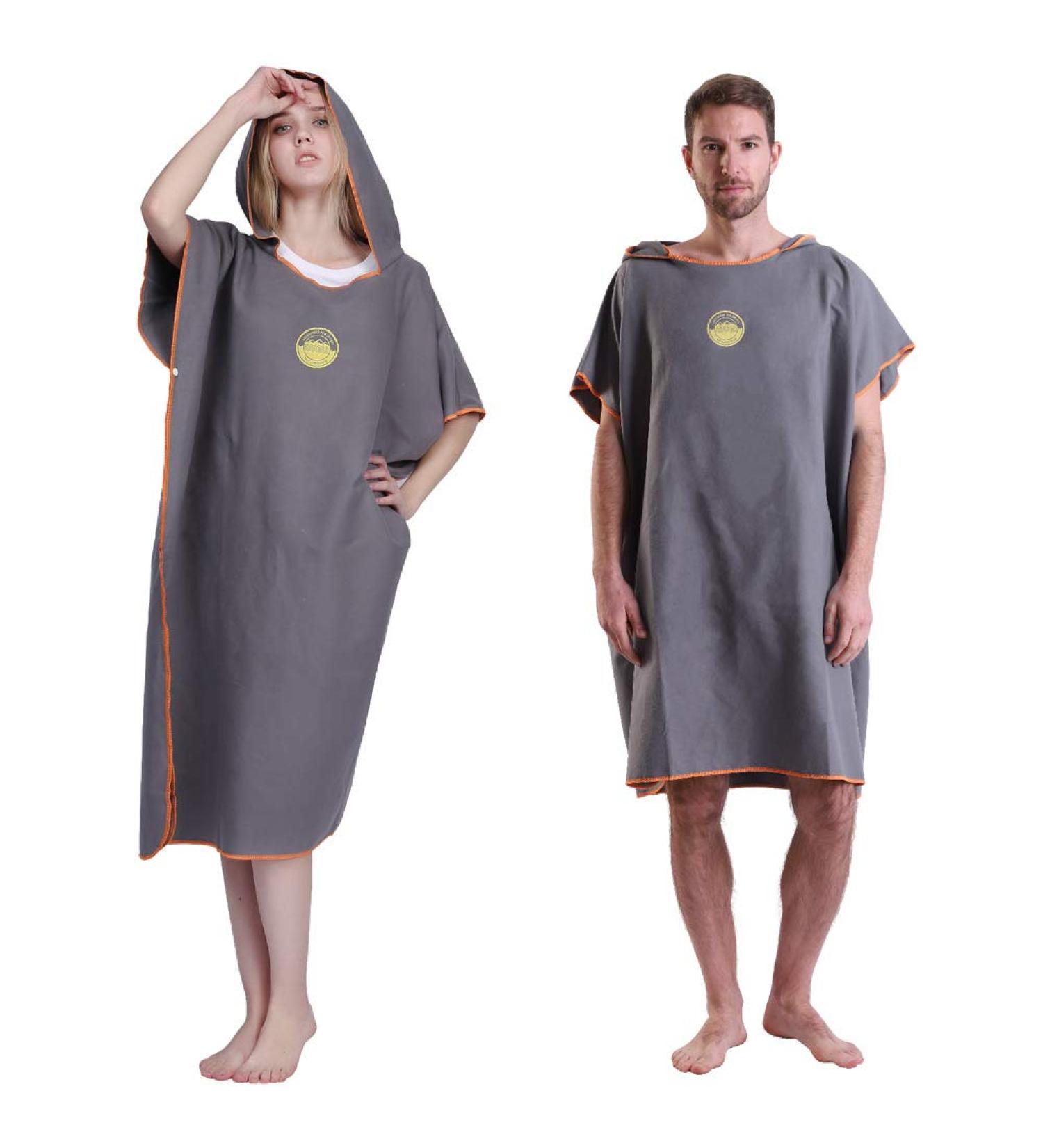 Megawodar Microfiber Poncho Towel - Adult Surf Beach Wetsuit Changing Robe - Gray - Buy Online on GoSupps.com