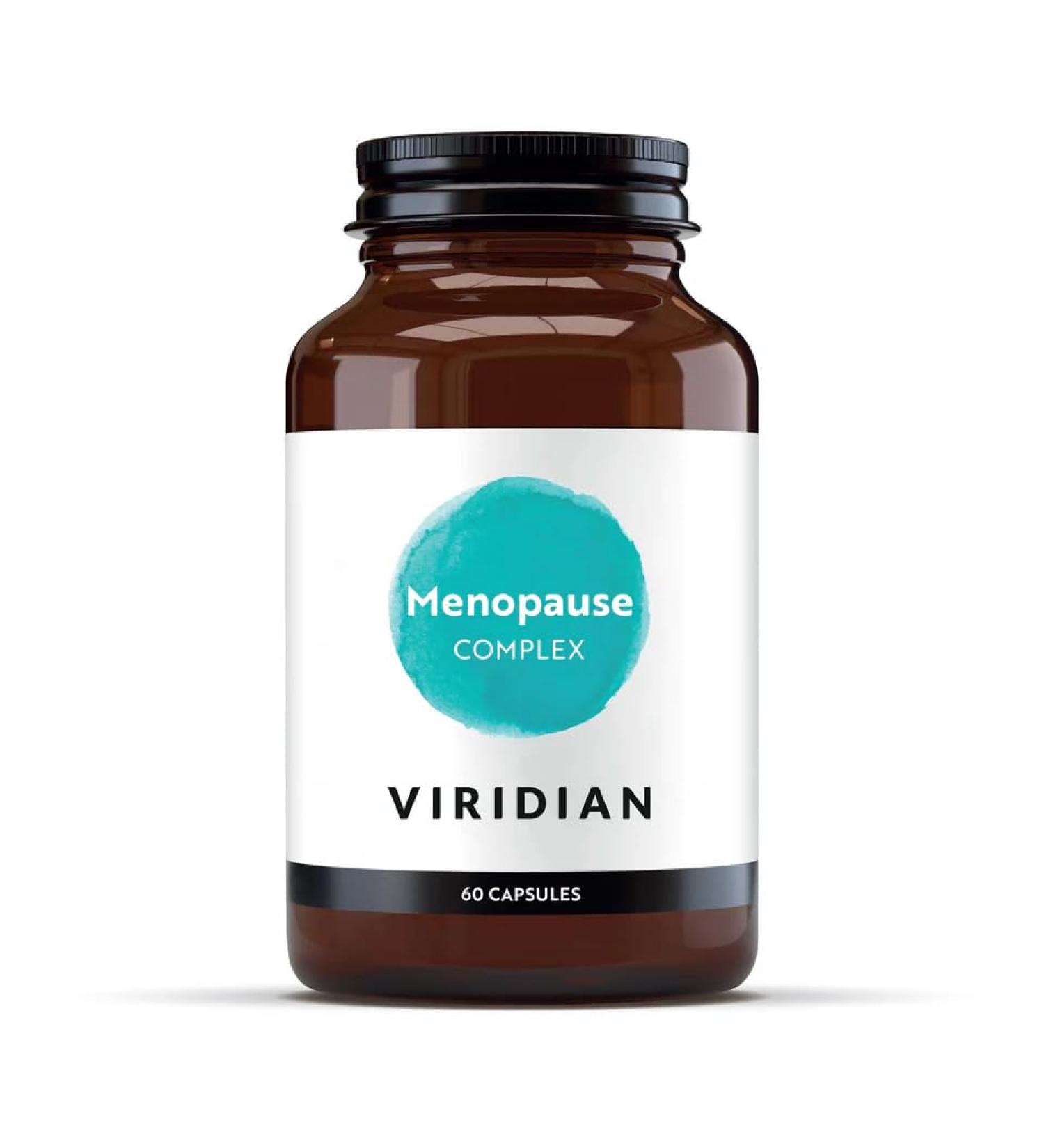 Viridian - Menopause Complex - 60 Capsules with Hops Lemon Balm Saffron & Sage | Natural Support for Menopause Symptoms | Formulated by Qualified Nutritionists | 100% Active Ingredients | Vegan