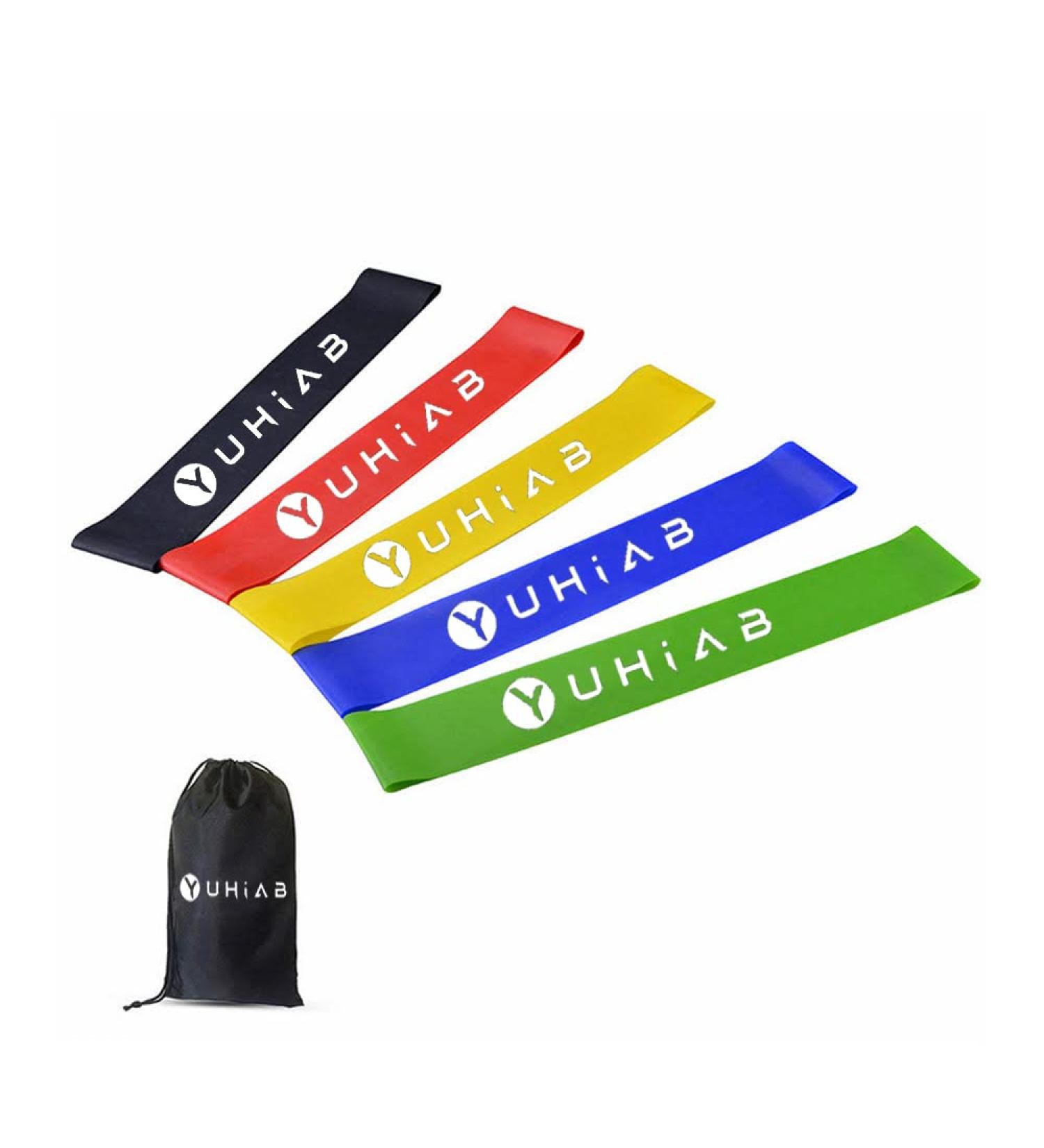 Resistance Loop Exercise Bands Set of 5 with Carry Bag | Ideal for Physical Therapy Strength Training & Injury Recovery - Buy Online on GoSupps.com