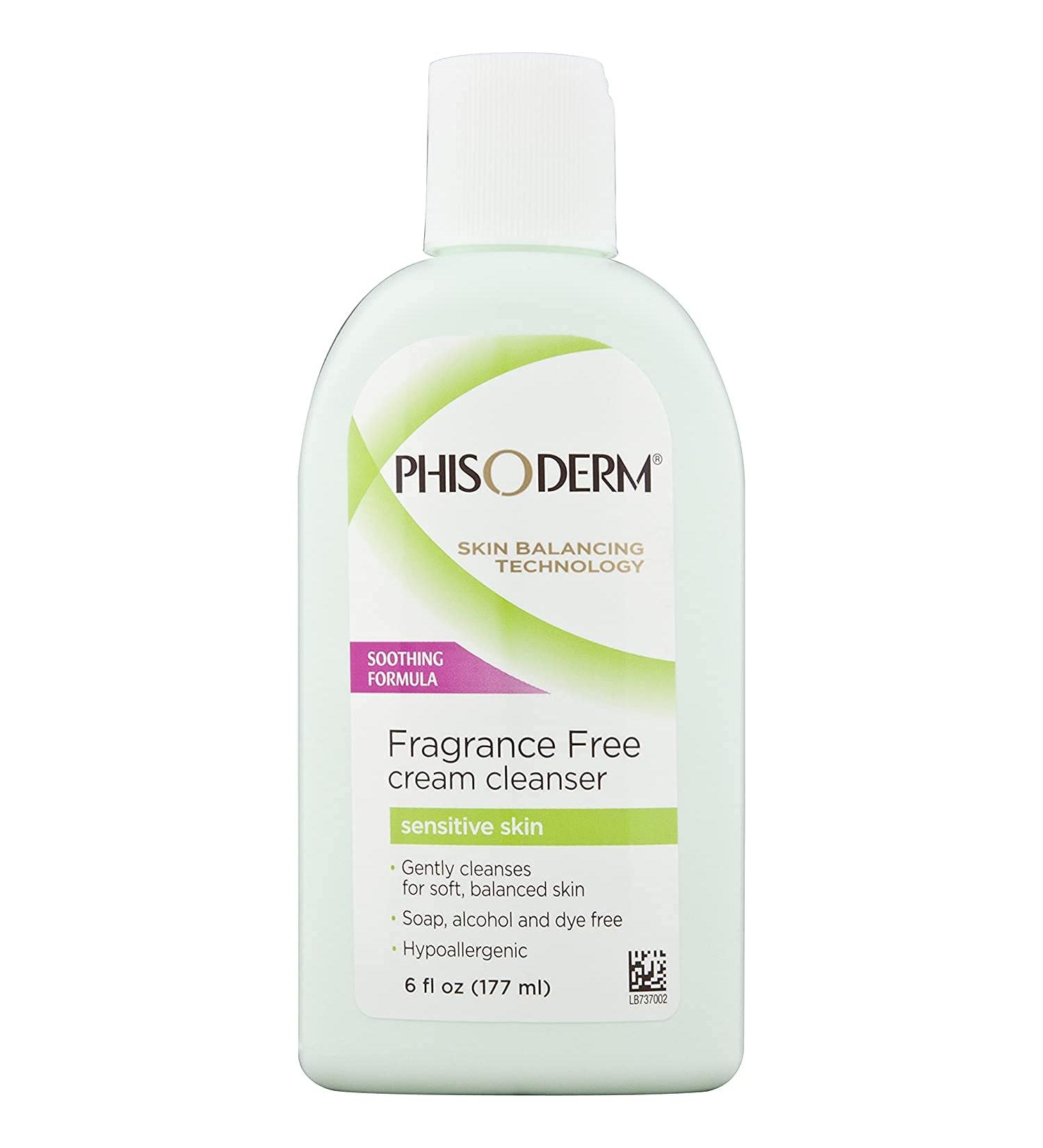 Phisoderm Fragrance Free Cream Cleanser For Sensitive Skin 6 oz (Packs of 12)