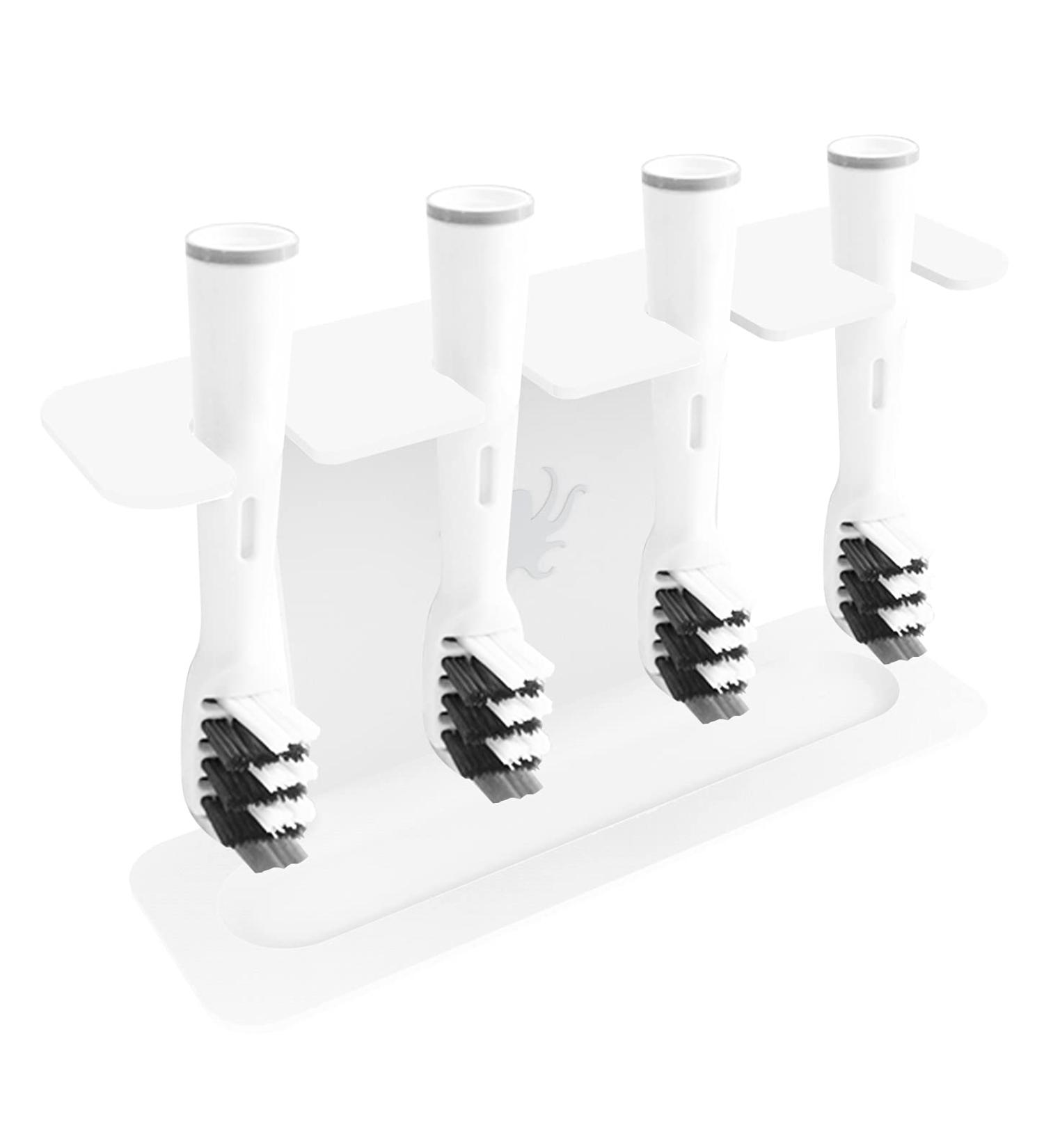 OCTOPODIS Stainless Steel Toothbrush Head Holder - Compatible with Oral-B, Sonicare, Waterpik | Adhesive & Free-Standing (White) - Buy Online on GoSupps.com