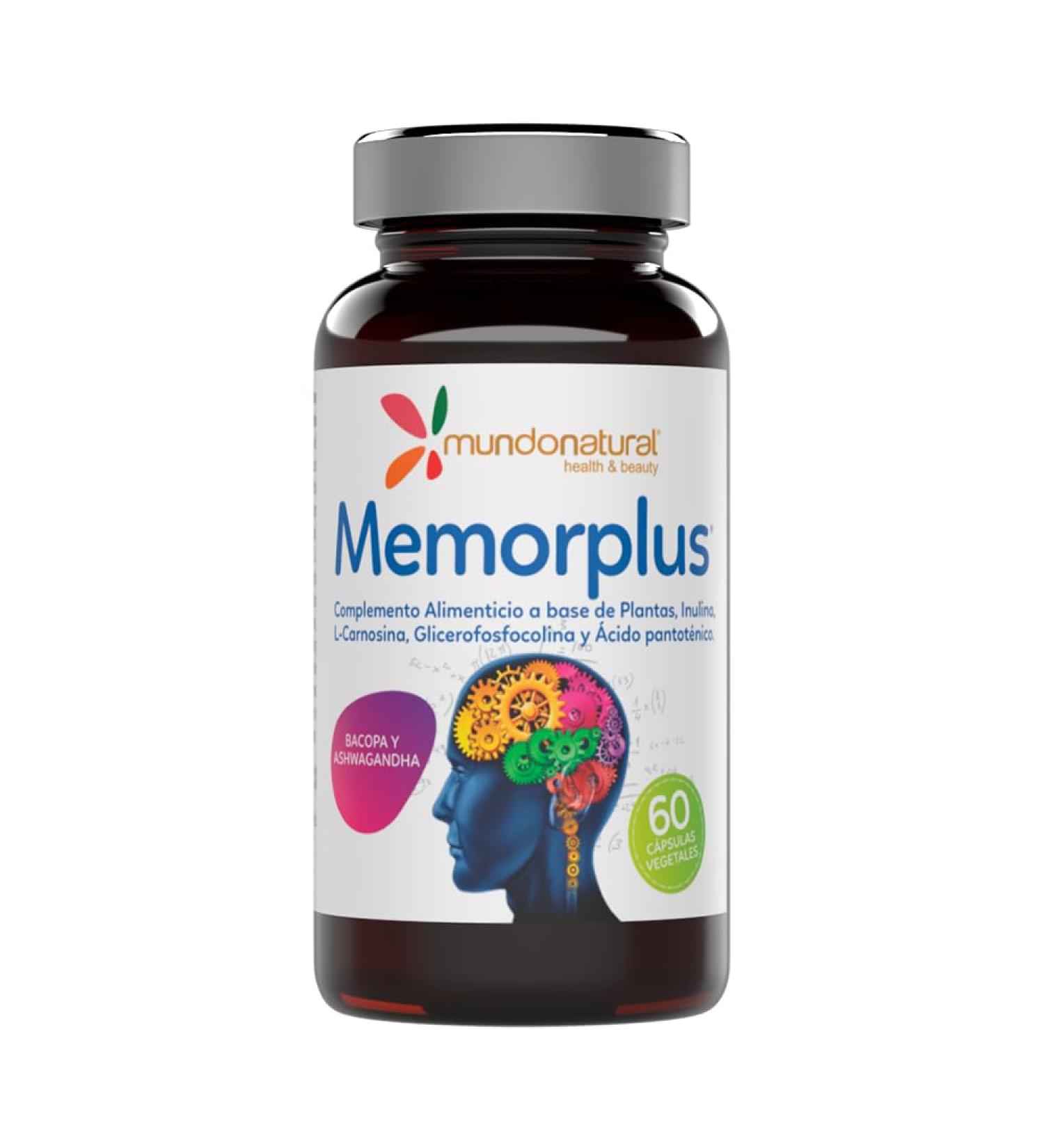 MUNDONATURAL MEMORPLUS 60cap is a dietary supplement in easytoswallow capsules When used consistently it supports normal body functions The package contains 60 capsules This makes it a lo