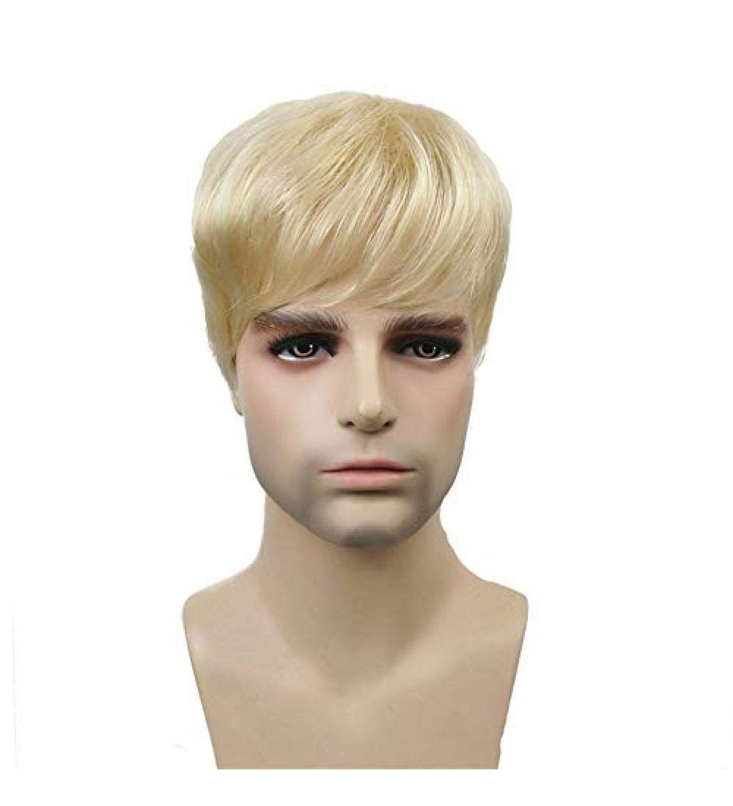 Buy BGHJUE Men's Short Straight Wig | Natural Heat Resistant Hairstyle | Brown Gold | Includes Wig Cap - International Shipping - Buy Online on GoSupps.com