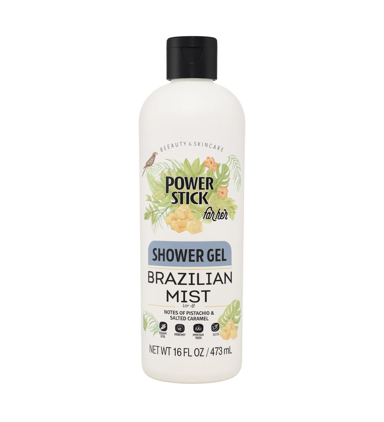 Power Stick Brazilian Mist Shower Gel Notes of Pistachio & Salted Caramel 16 FL OZ - Buy Online on GoSupps.com
