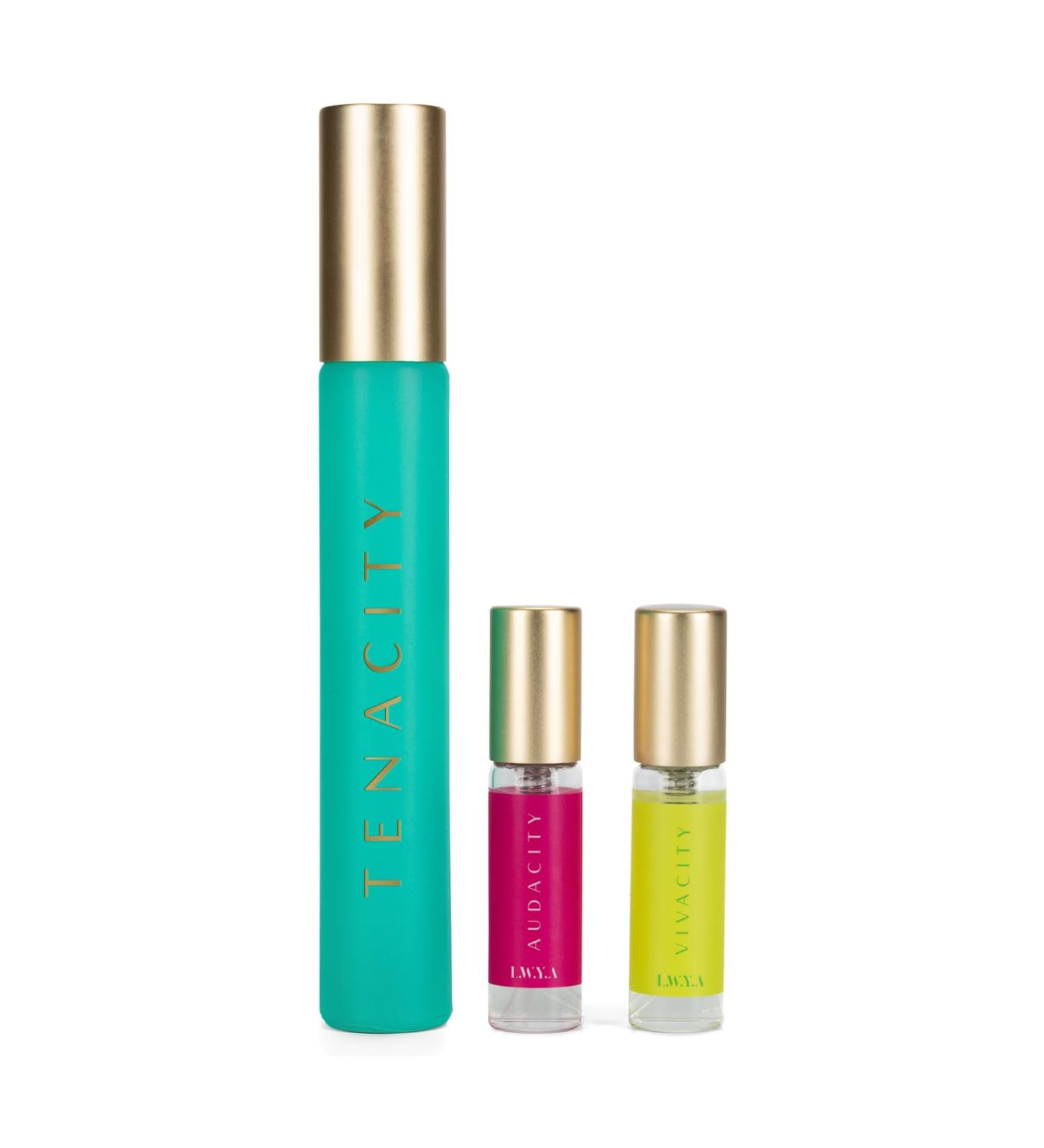 Audacity Fragrance Discovery Set - Perfumes for Women with Sweet Scents - Express Your Aura with Audacity Tenacity Vivacity EDP Sprays - 3 pc