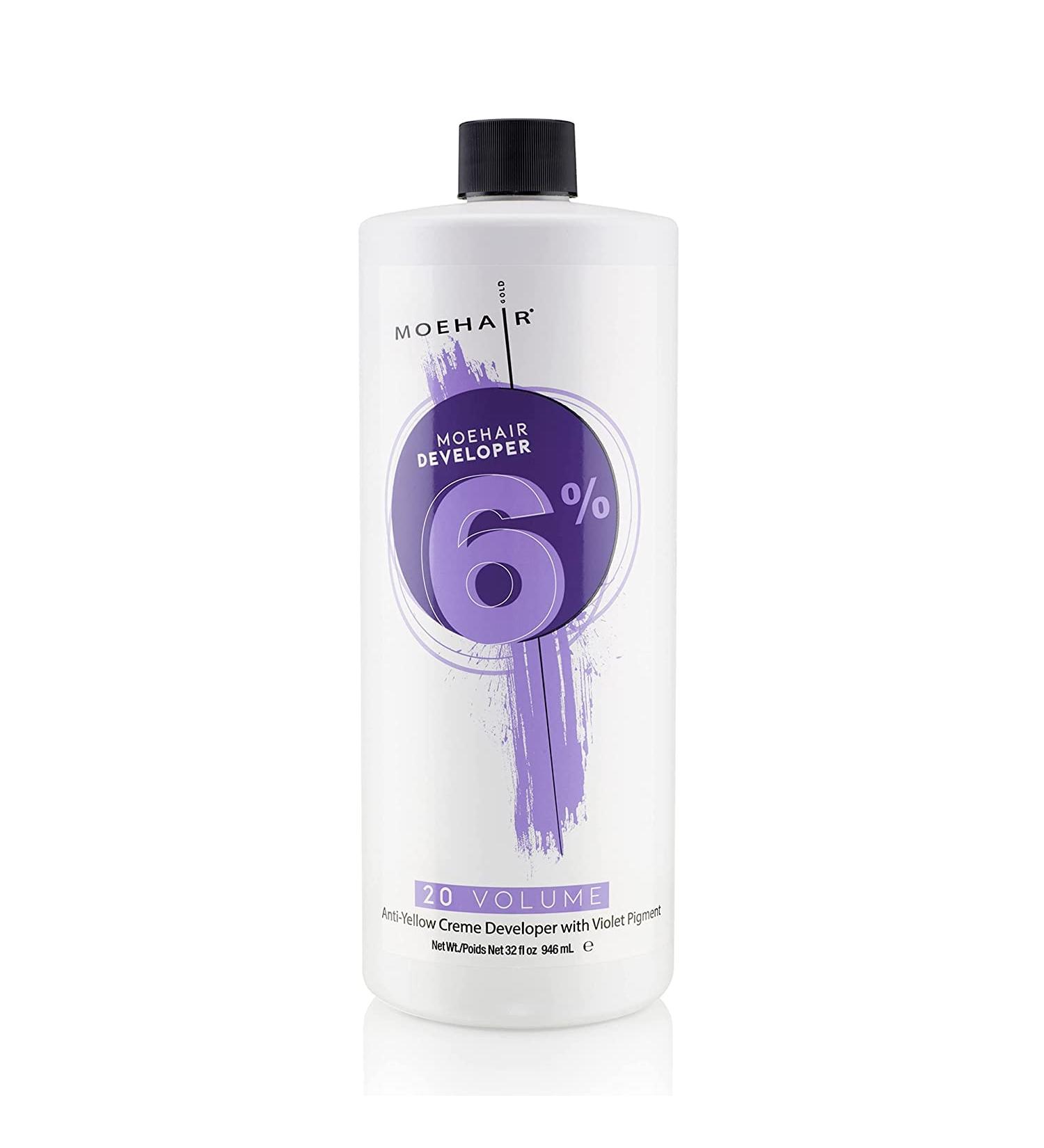 Buy Moehair Anti Yellow Hair Color Developer 20 Volume - 6% Hydrogen Peroxide with Violet Pigment | Professional Hair Coloring & Bleaching 32 Fl Oz - Buy Online on GoSupps.com