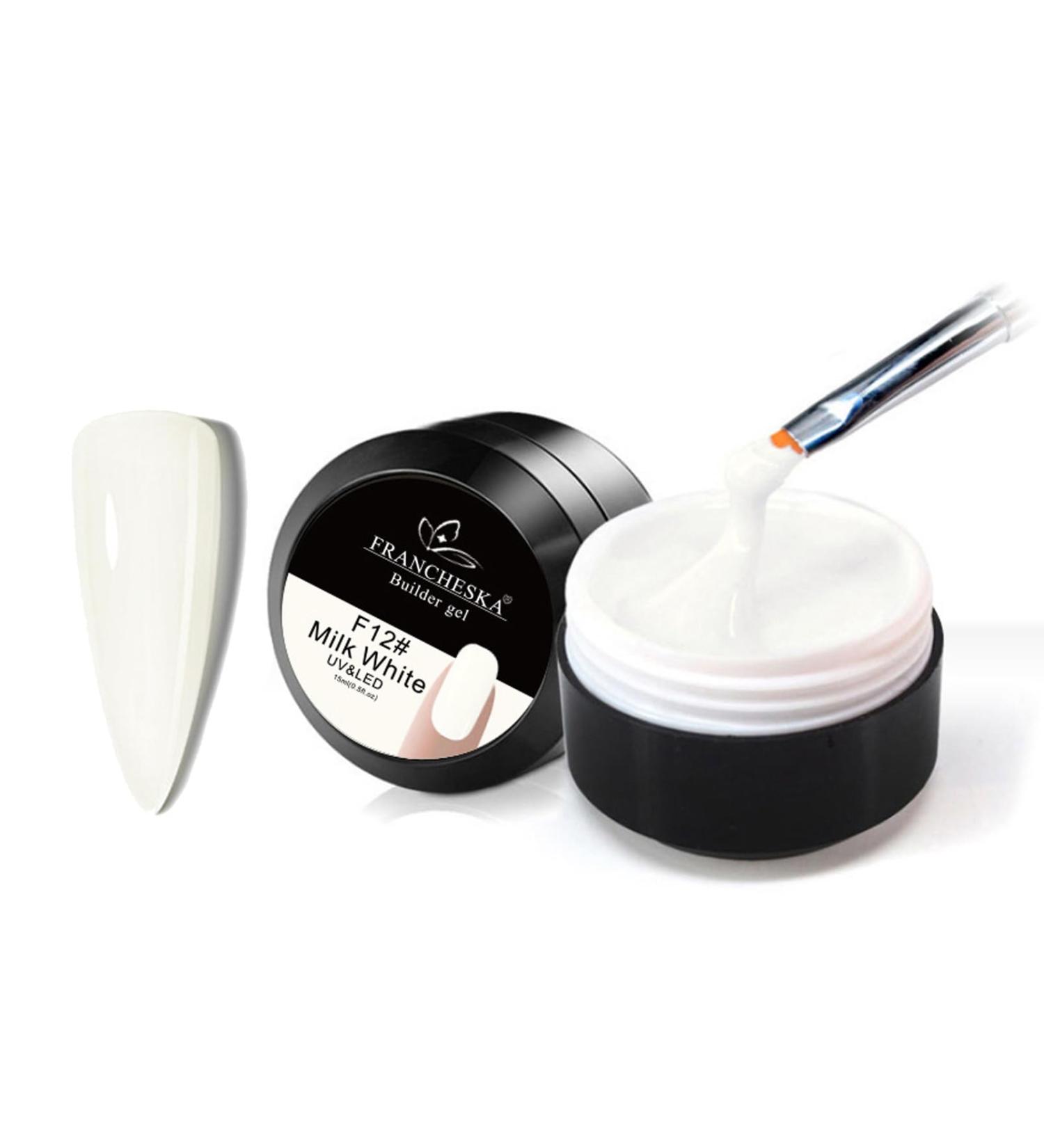 Milky White Builder Gel for Nails - 15ml UV/LED Nail Base Building Gel for Extension & Repair - Nail Strengthening and Modeling - Nail Art Decoration - Buy Online on GoSupps.com