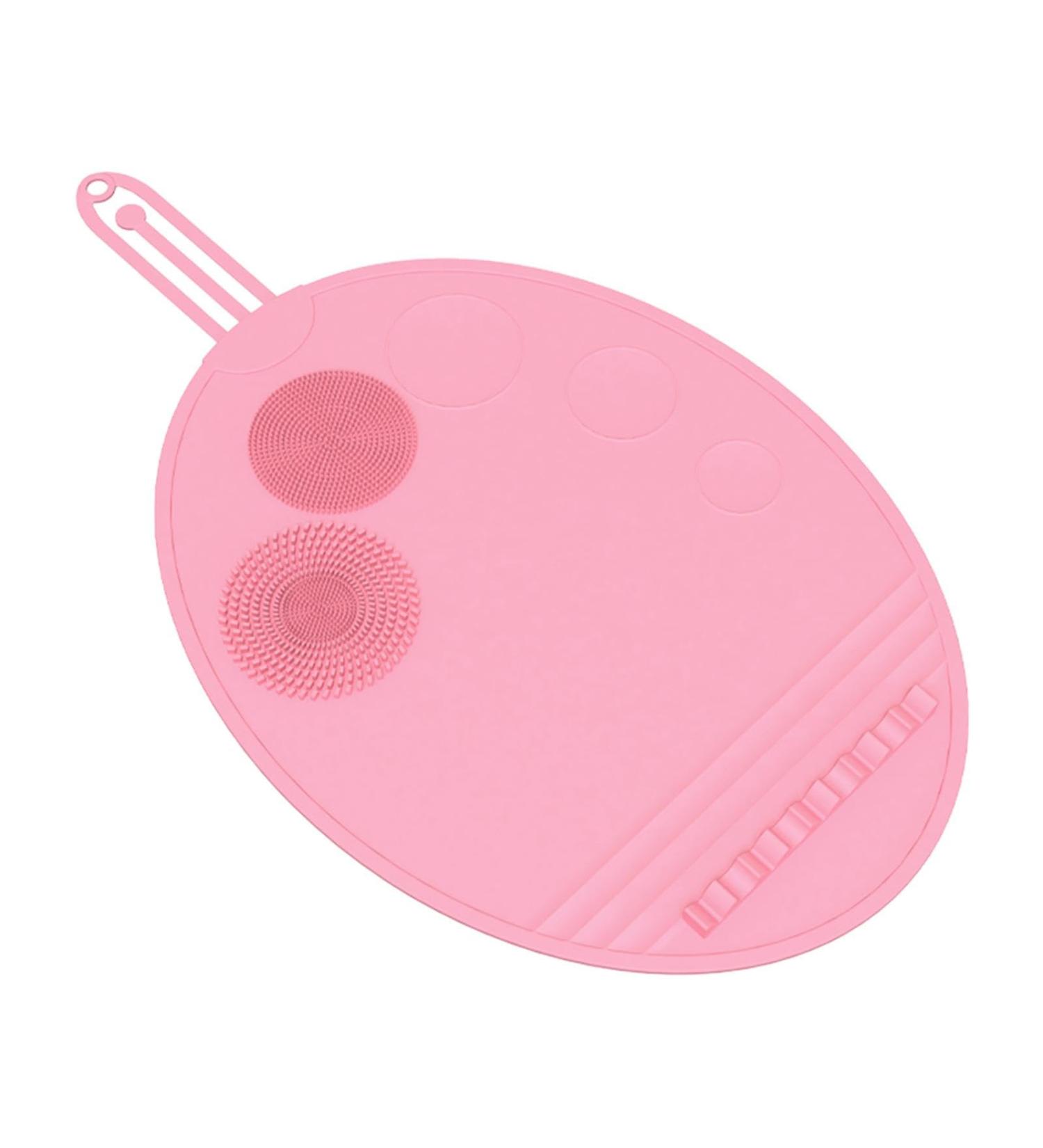 Milageto Brush Cleaning Mat Portable Washing Tool Universal desktop Scrubber Mat Silicone Brush Cleaning Mat for Eyeshadow Brush Pink - Buy Online on GoSupps.com