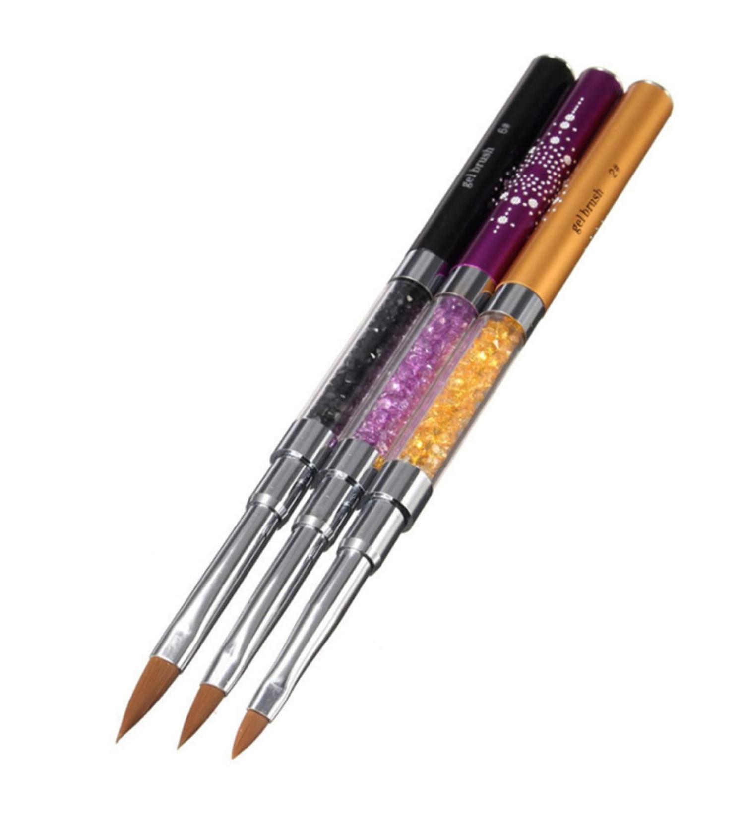 POPETPOP Nail Dotting Tool Nail Art Nail Kits Nail Builder Brush Nail Brush Kit De Manicura Kit De U as De Gel Flat Brush Pen False Tip Builder Brush Dual Brush Pens Manicure Flat Pen medium Golden - Buy Online on GoSupps.com