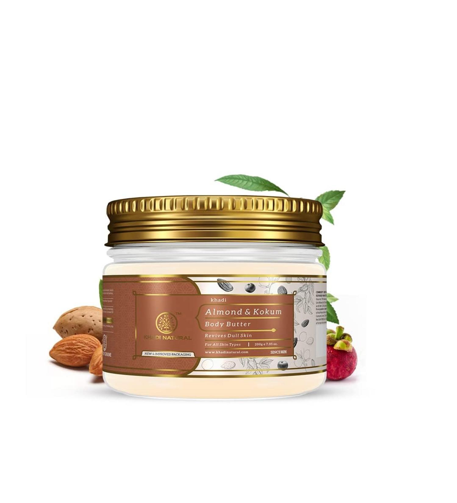 Khadi Natural Khadi Natural Almond & Kokum Body Butter 200Gm| Deeply nourishing|With Shea butter | All day hydration|Suitable for All Skin Types - Buy Online on GoSupps.com