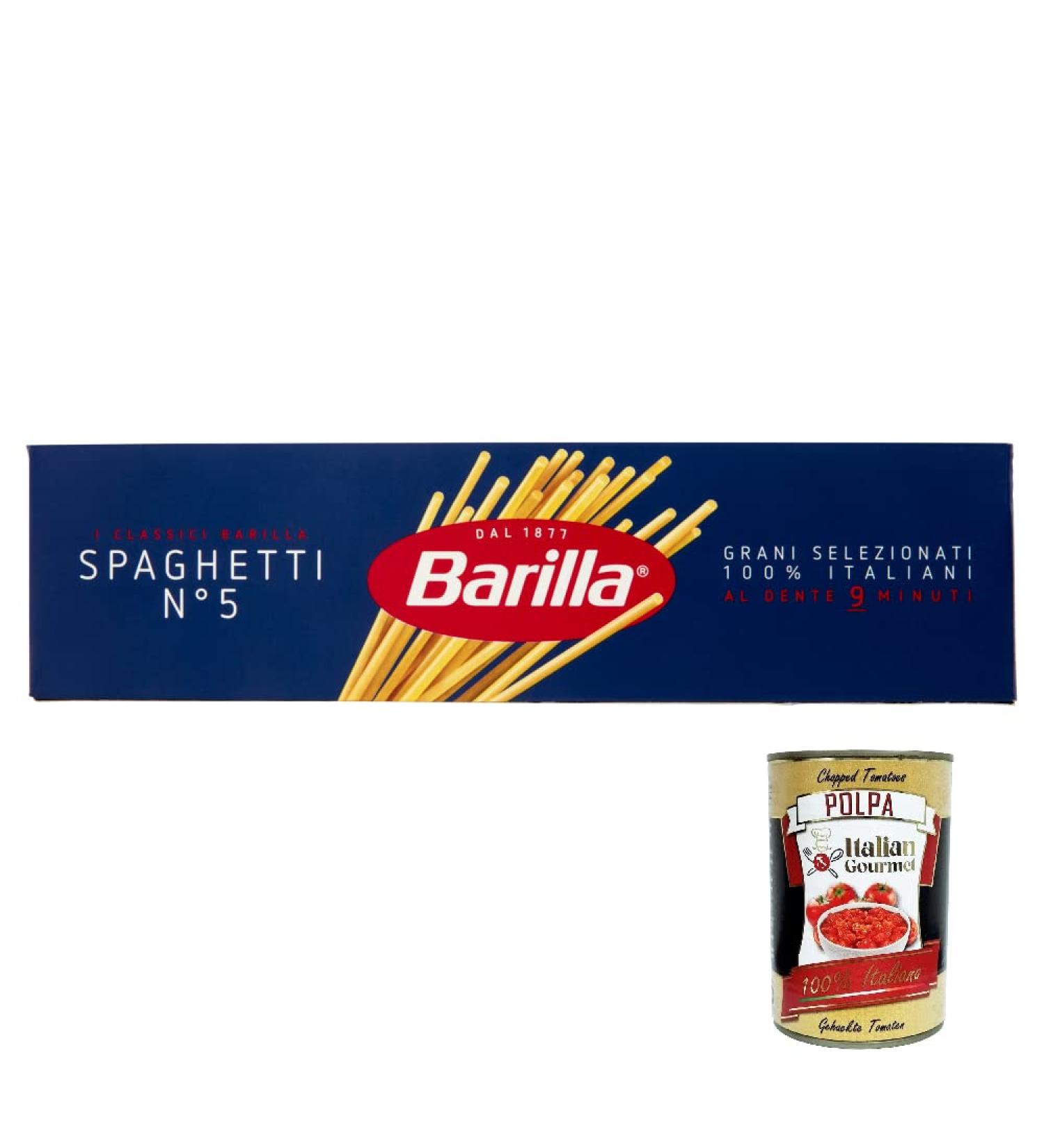  Italian Gourmet E.R. Barilla Pack of 10 Long Spaghetti 500g N 5 + Italian Gourmet Polpa 400g - Buy Online on GoSupps.com