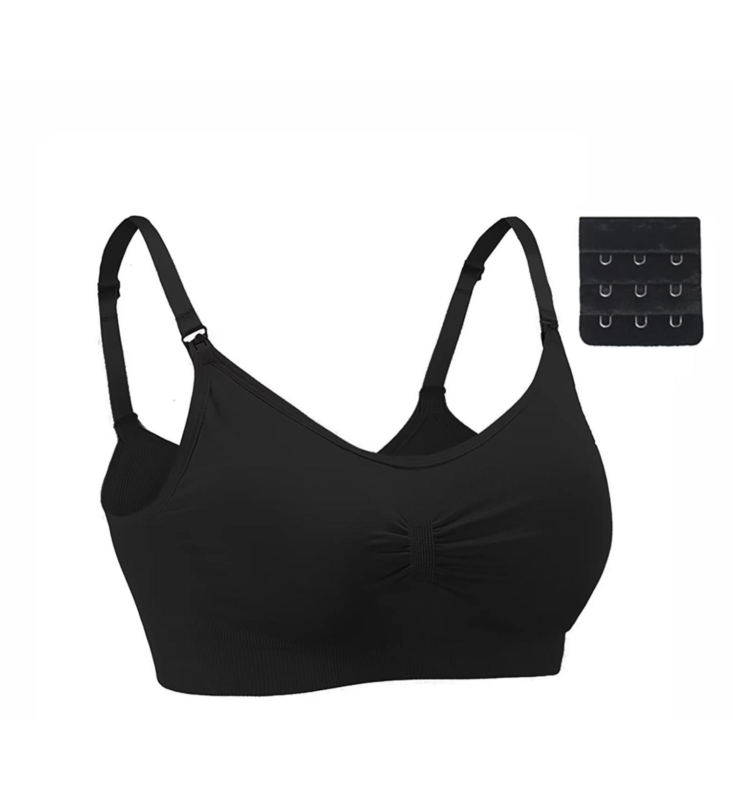 Dreamburn Maternity Nursing Bra | Seamless Wireless Comfort | Breastfeeding Bras XXL | Black | 4 Rows Hook Adjust | Removable Spill Prevention Pads - Buy Online on GoSupps.com
