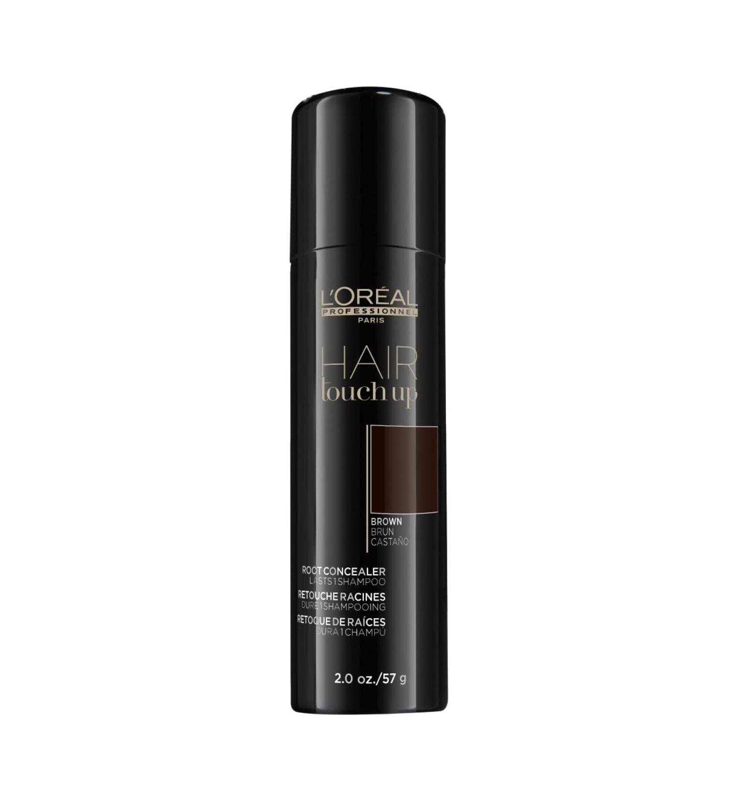 L'Oreal Professionnel Hair Touch Up Root Concealer Spray - Covers Grey Hair, Non-Transfer Brown 2oz - Buy Online on GoSupps.com