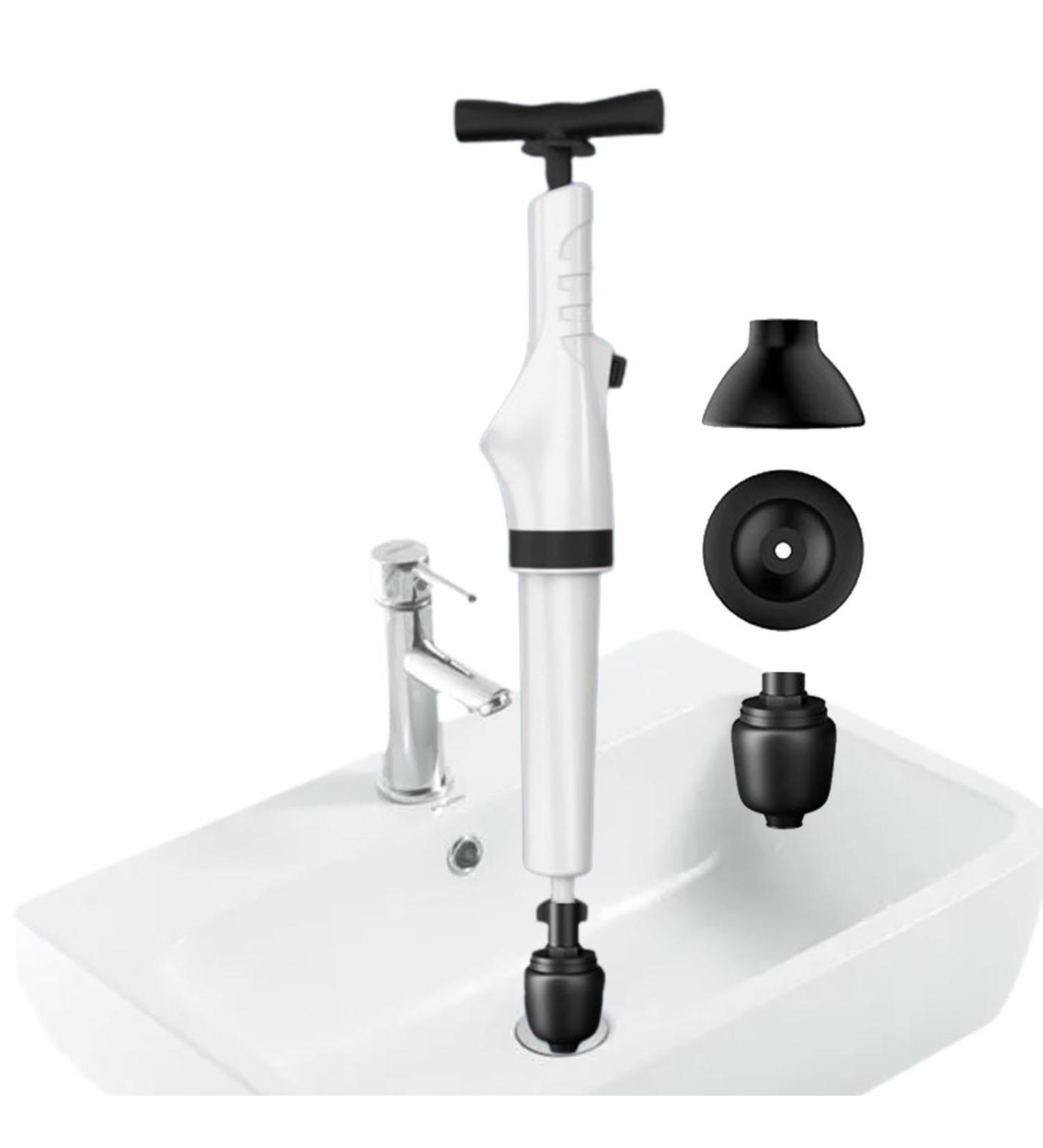 Toilet Dredger - Toilet Clog Remover - Clog Remover with 3 Tips High Pressure for Kitchens Bathrooms Drains Bathtubs Upgraded Version - 3 Heads as Standard Charge and - Buy Online on GoSupps.com