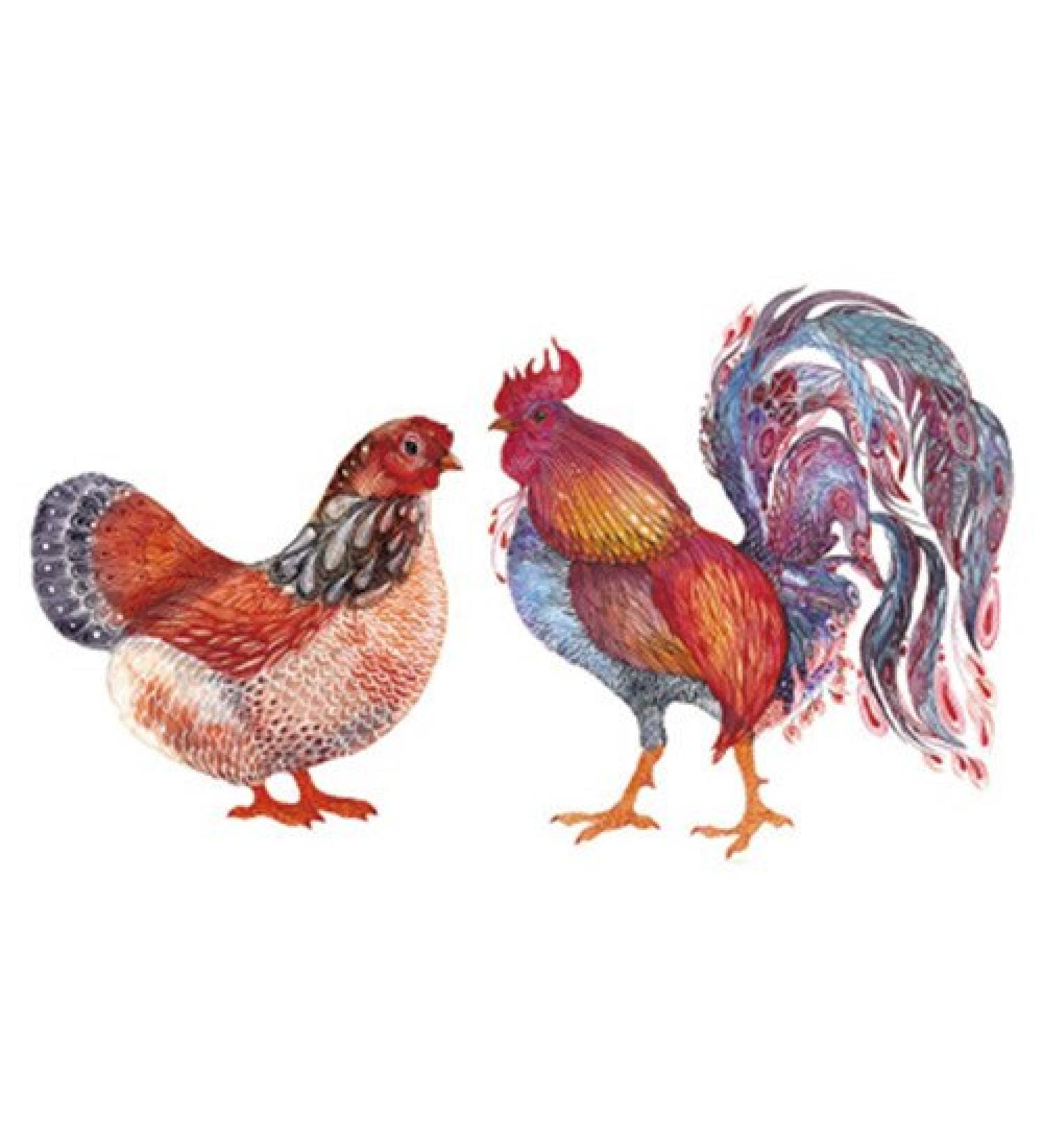 SanerLian Cock Chicken Temporary Tattoo Sticker Red Waterproof Teens Girls Boys Kids Party Favor Makeup Set of 5 (SF3281)