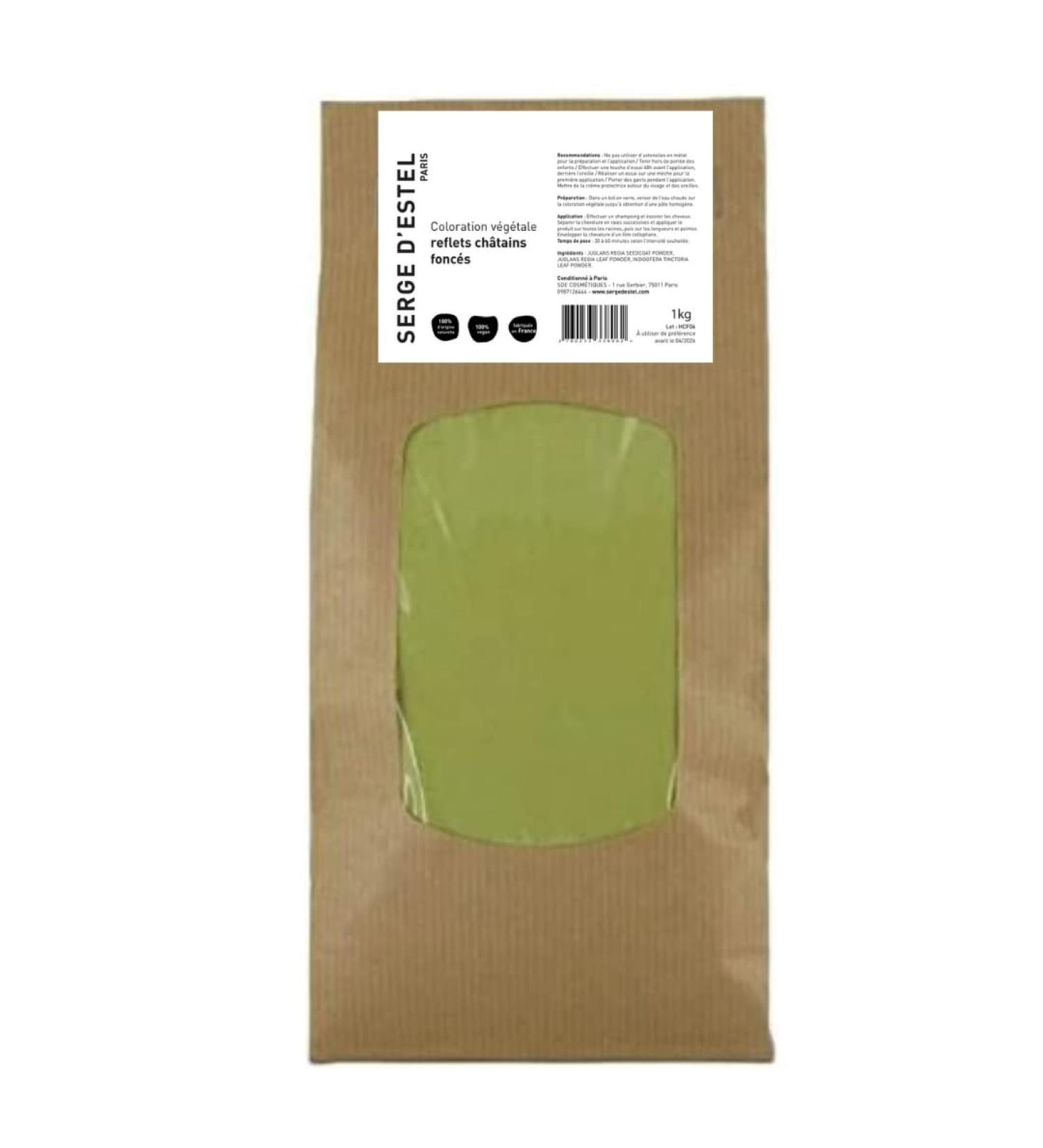 Dark Brown Henna 1KG 100% Natural Plant Coloring Providing Magnificent Dark Brown Highlights Without Damaging the Hair. Ideal for Brown - Red - Brown Hair