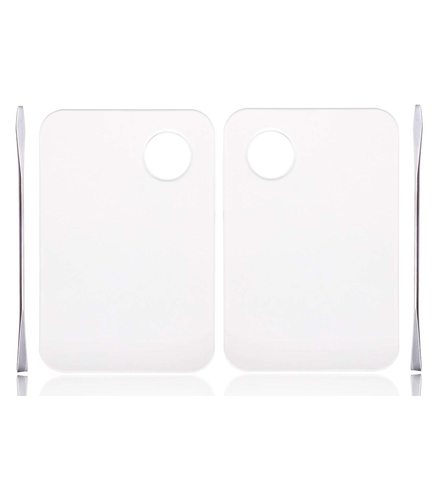 ONLYKXY 2-Piece Acrylic Makeup Palette & Spatula Set - Cosmetic & Nail Art Mixing Tools - Buy Online on GoSupps.com