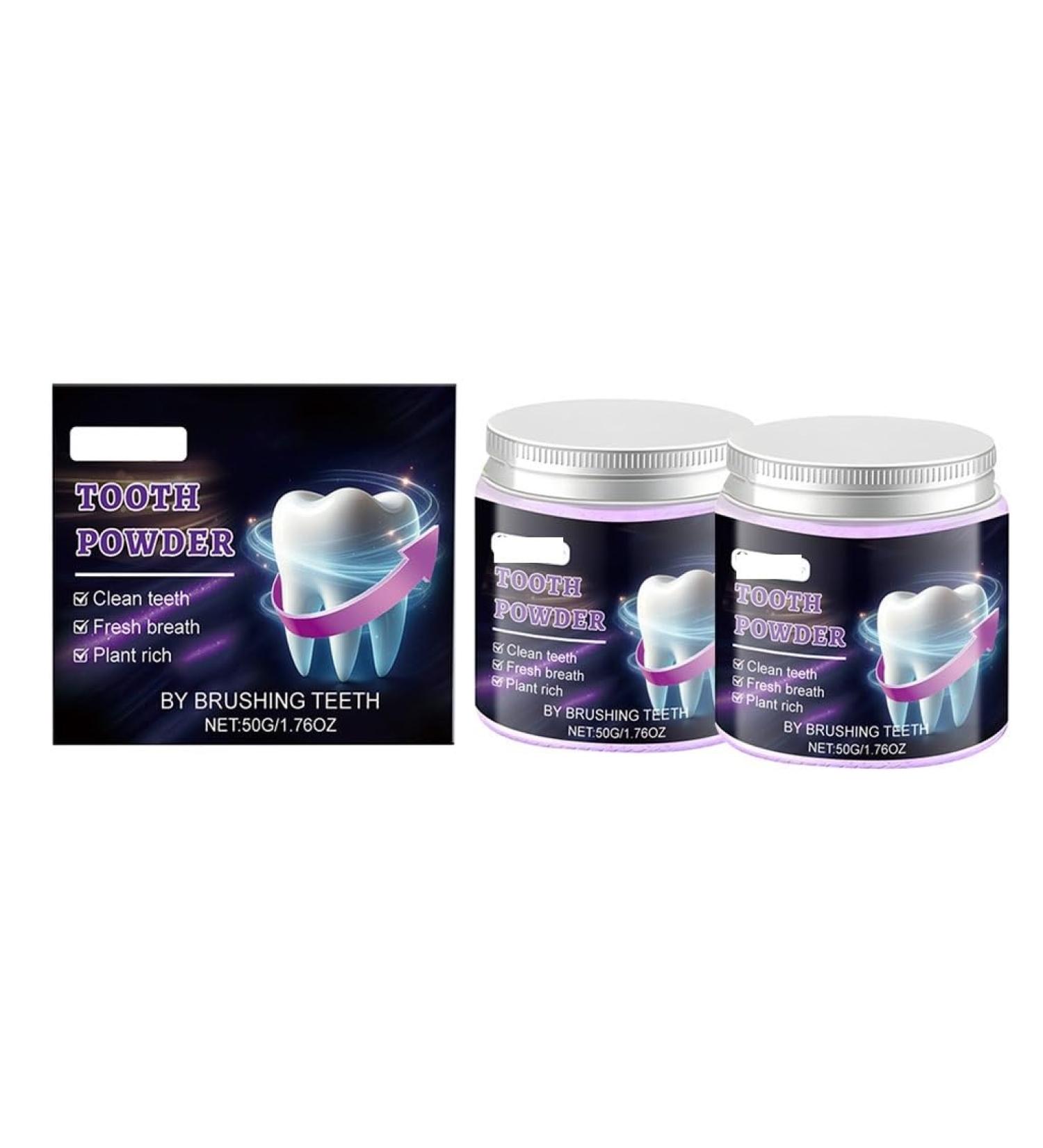 Purple Tooth Powder - Reduces Teeth Surface Stains Long-Lasting Freshness Improves Oral Comfort Easy Daily Use(2pcs) - Buy Online on GoSupps.com
