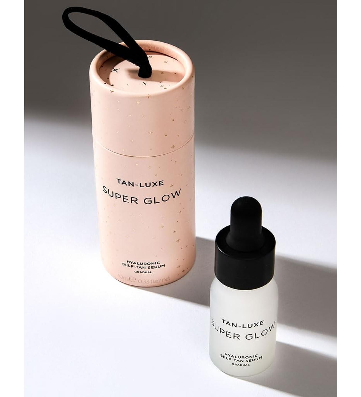 TAN-LUXE SUPER GLOW 10ml Bauble Daily Gradual Self Tanning Skincare Enriched with Superfoods to Brighten and Nourish Skin Cruelty Free & Vegan - Buy Online on GoSupps.com