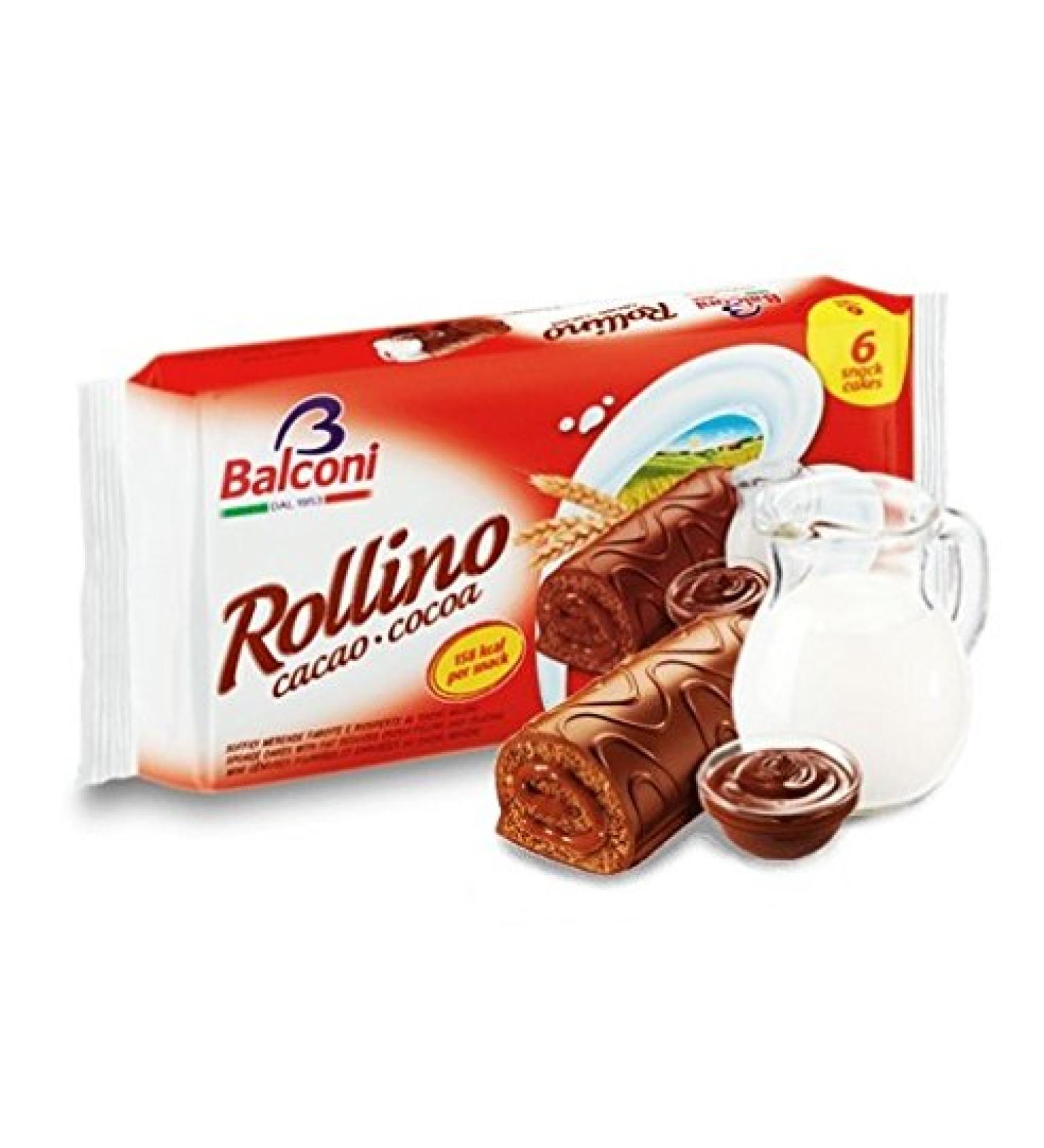 Balconi Rollino Set of 6 cocoa and chocolate sponge rolls 37 g