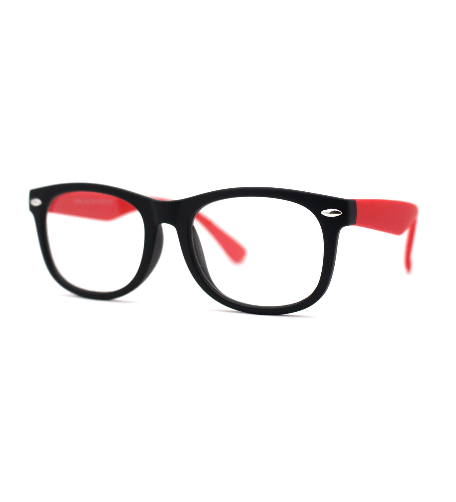Boys Crushproof Flexible Rubber Horn Rim Blue Light Filter Glasses - Black Red | Shop Now for Maximum Eye Protection - Buy Online on GoSupps.com