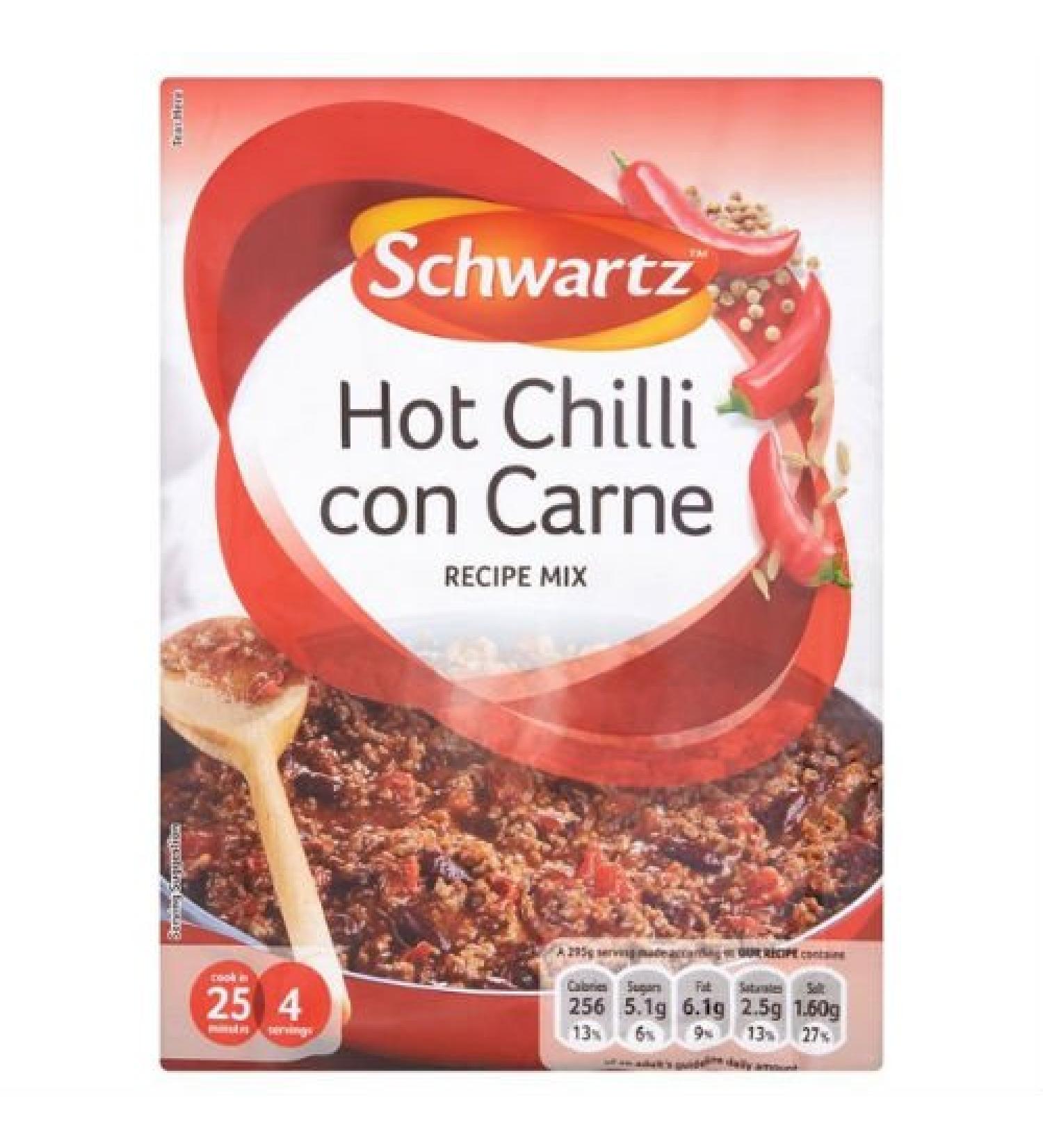 Schwartz Schwartz Hot Chilli Con 41g Pack of 8
