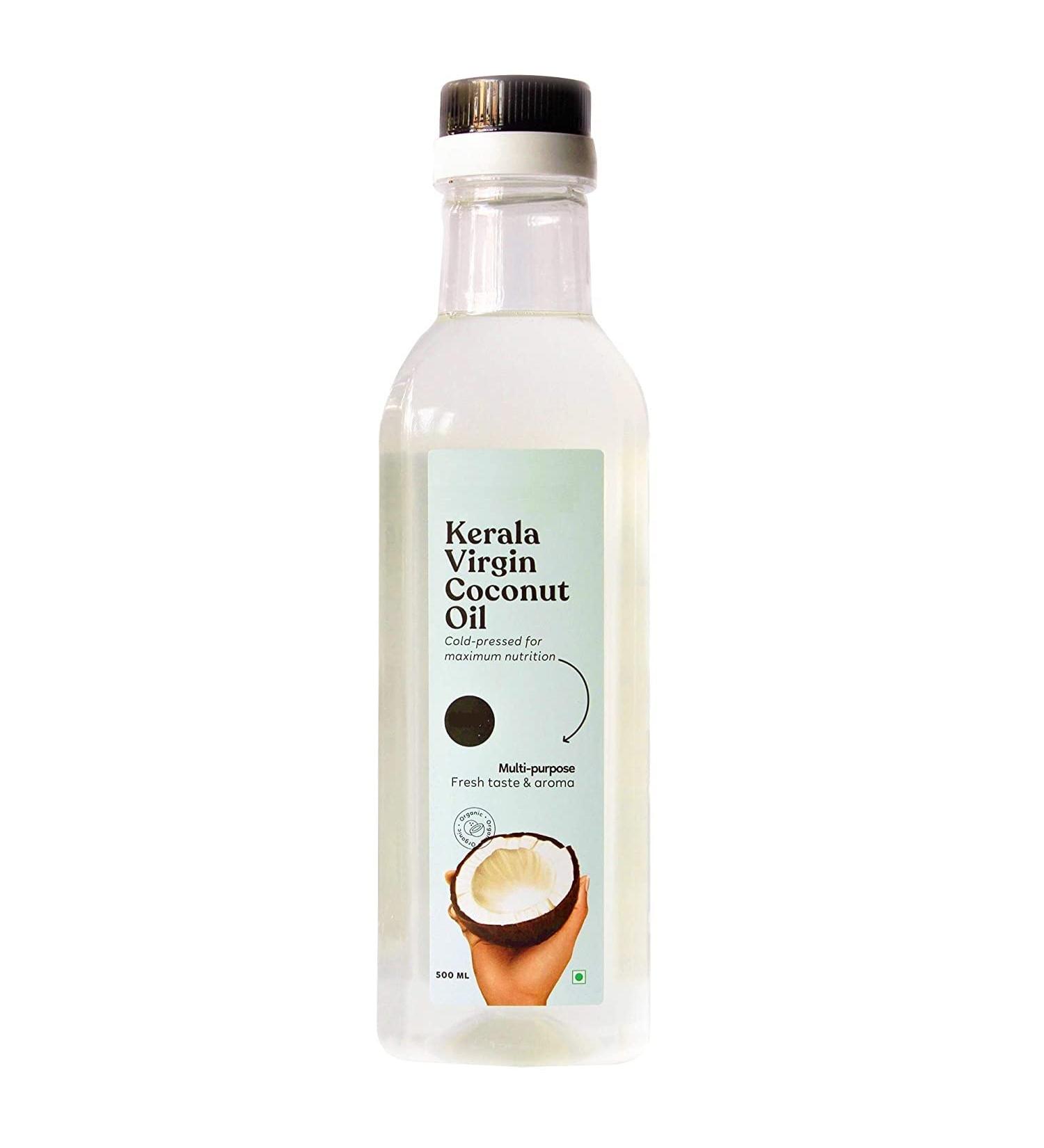 Red Carpet Kerla Virgin Cold-Pressed Coconut Oil 100% Pure Organic & Edible for Cooking Skin & Hair Health Oil Pulling 500 ml - Buy Online on GoSupps.com