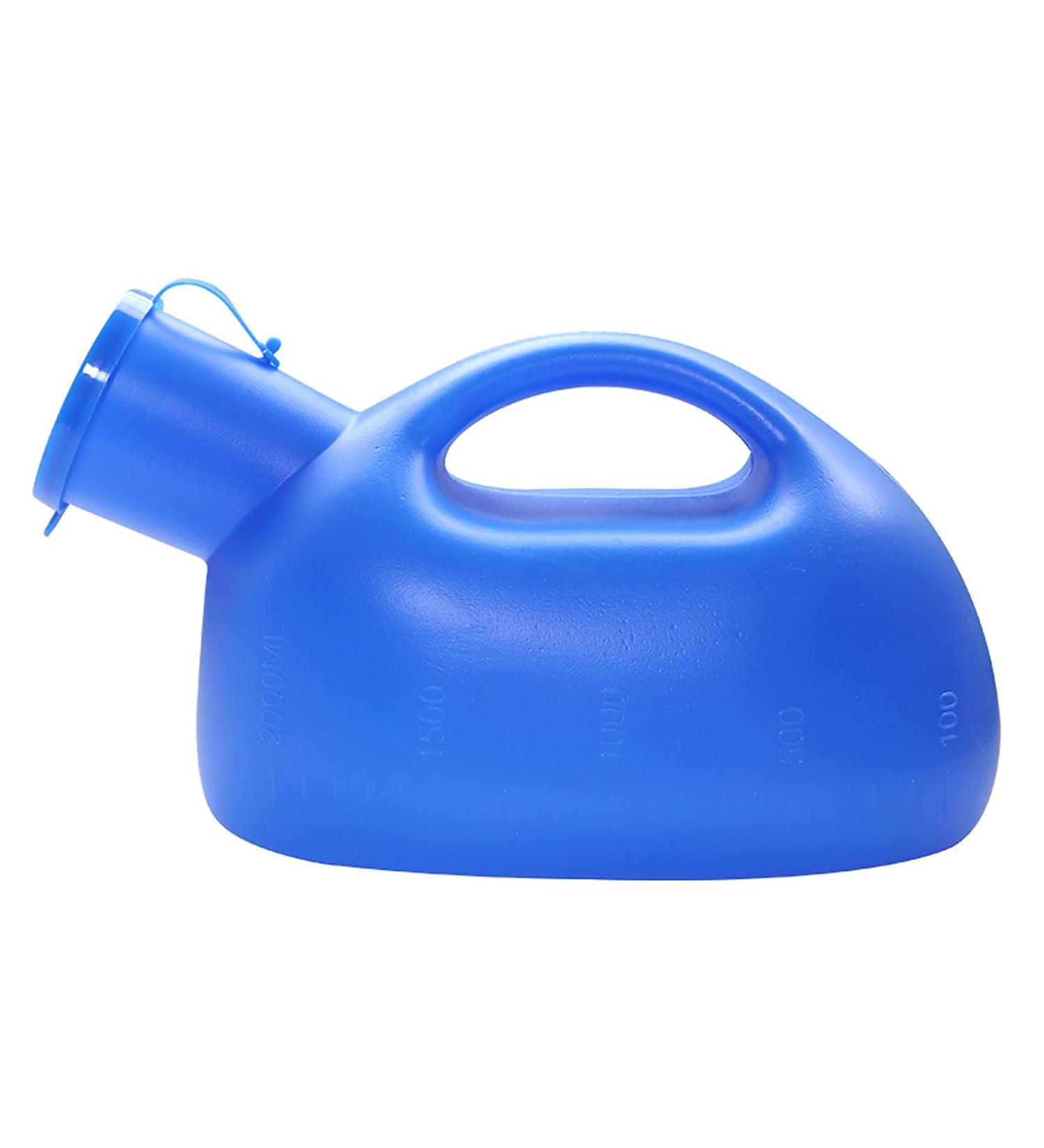 Urinal for Men Spill Proof Men's Potty Portable Urinal Pee Bottle 2000 ML for Home Emergency Use in Bed Camping Car Travel (Blue) Happy - Buy Online on GoSupps.com