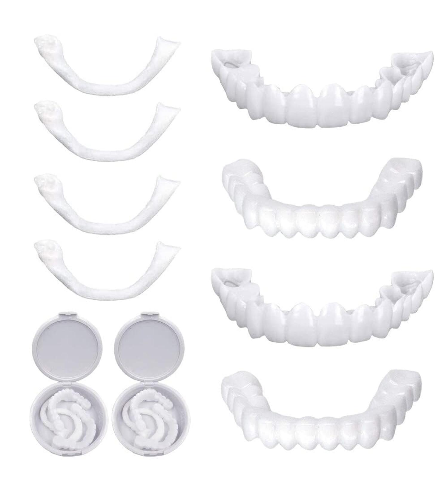 Flipped Warmth 2 Pairs Dentures Upper and Lower Teeth Veneers for Men Women Perfect Smile Denture for Patients Suffering from Missing Tooth Loss - Buy Online on GoSupps.com