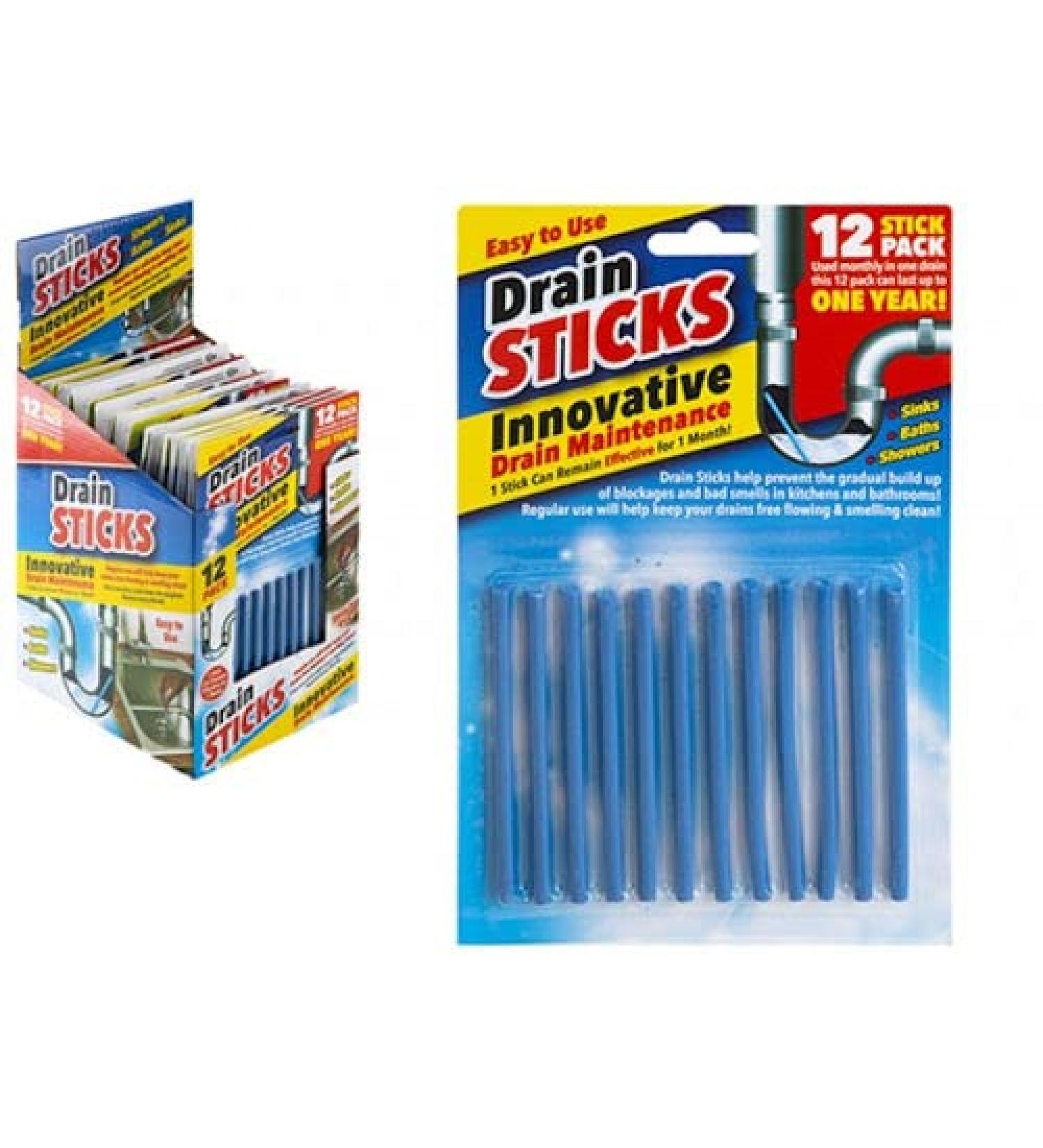 Magic Drain Cleaner Sticks - Cleaning Pipes Shower Bath Clean Outdoor Remover