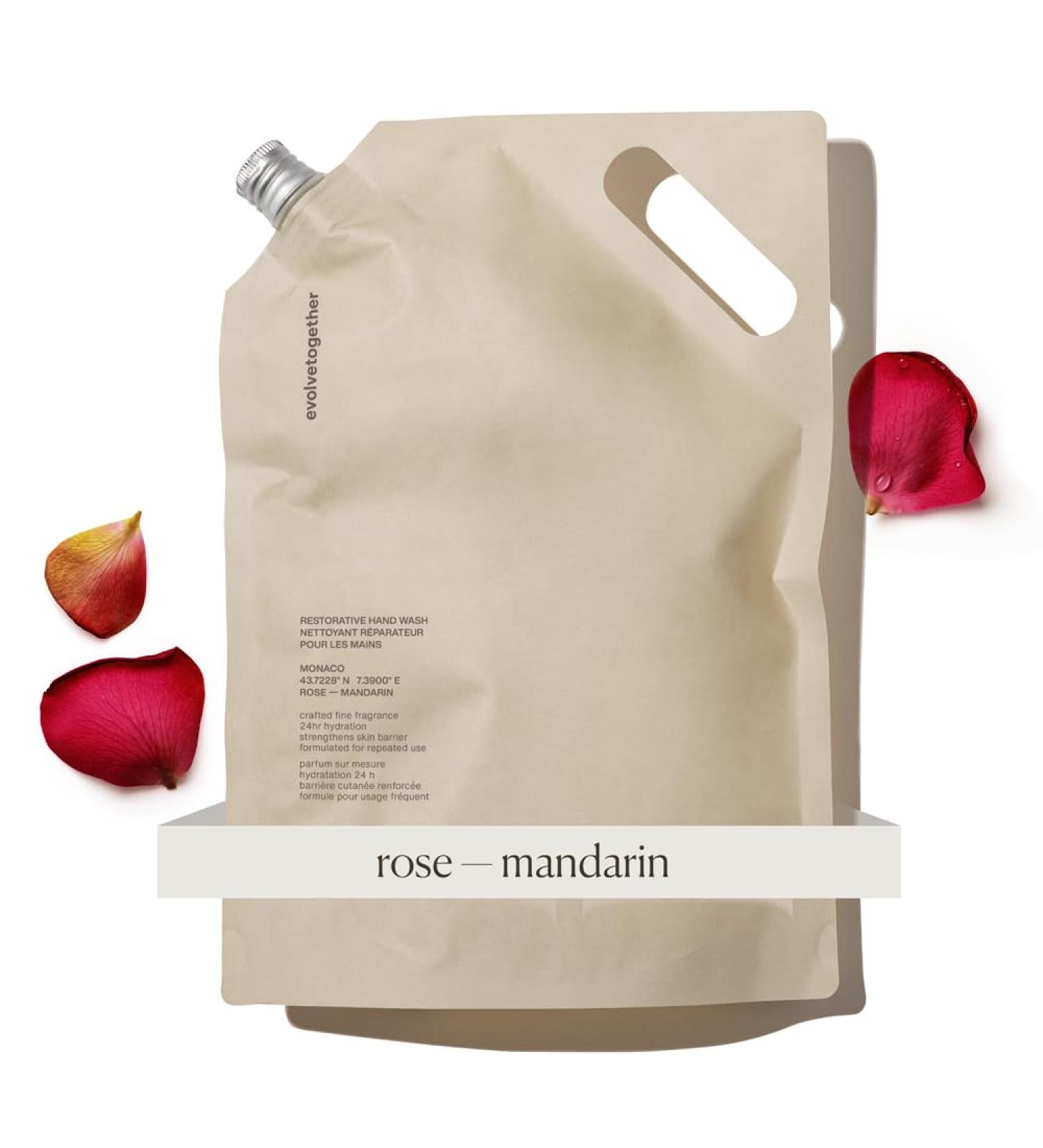 evolvetogether Restorative Hand Wash Refill | Monaco Rose Mandarin Oud & Patchouli | Hydrating Non-Stripping Cleanse 24-Hour Moisture | Vegan Cruelty-Free Sulfate-Free | 25.36 fl oz 2 Refills - Buy Online on GoSupps.com