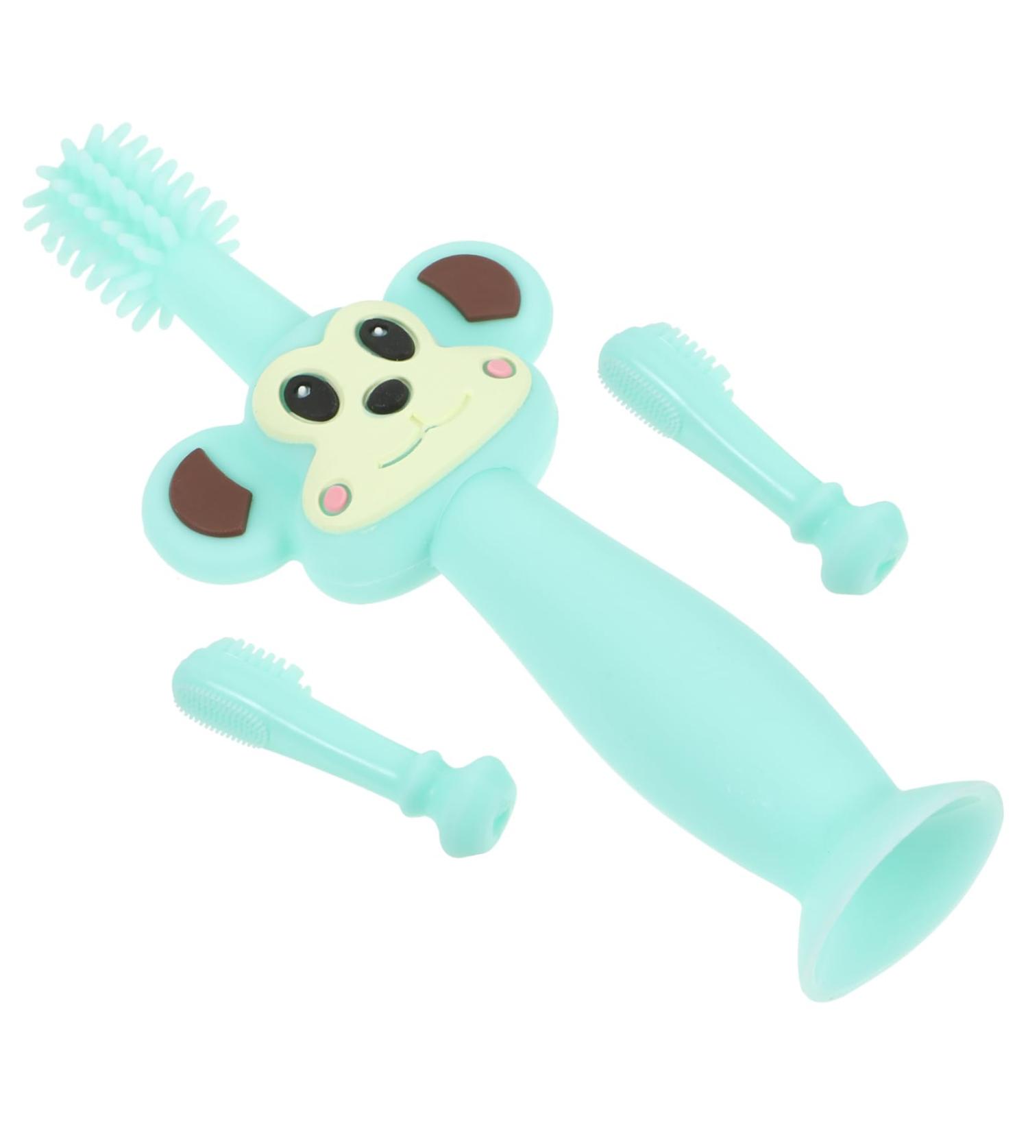 Healvian Silicone Teether Toothbrush | Soft Fur Toddler Training Brush for Teething Relief - Durable & Safe - Buy Online on GoSupps.com