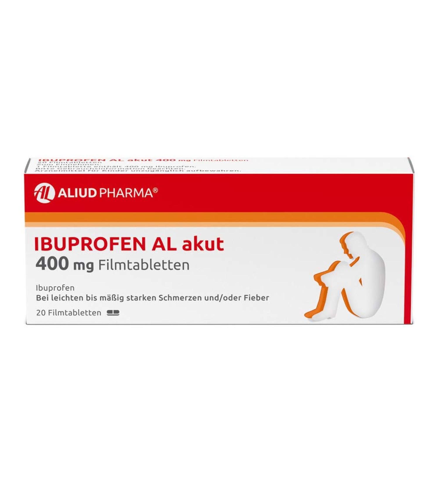 Buy ALIUD PHARMA Ibuprofen AL 400 mg - 20 Film-Coated Tablets for Pain & Fever Relief | Fast International Shipping - Buy Online on GoSupps.com